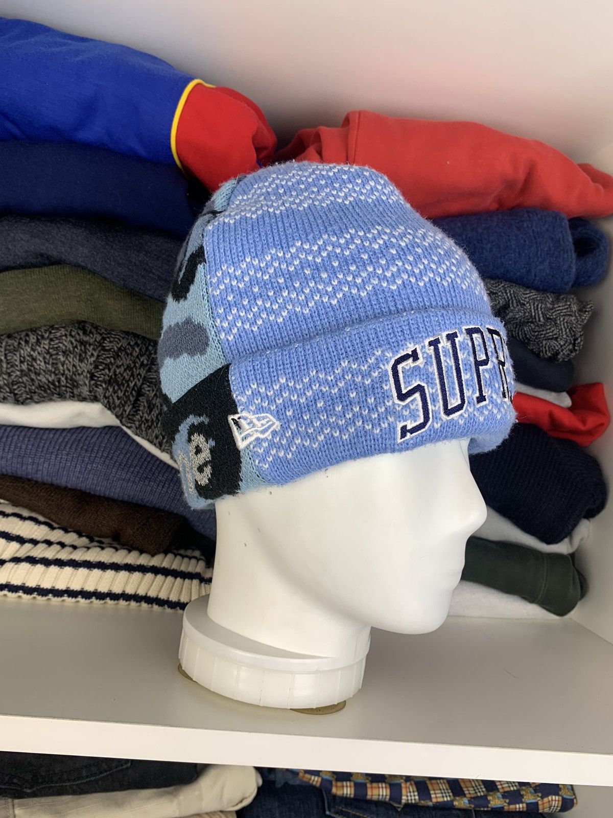 New Era × Supreme Supreme New Era Split Beanie Hat Size ONE SIZE - 4 Thumbnail