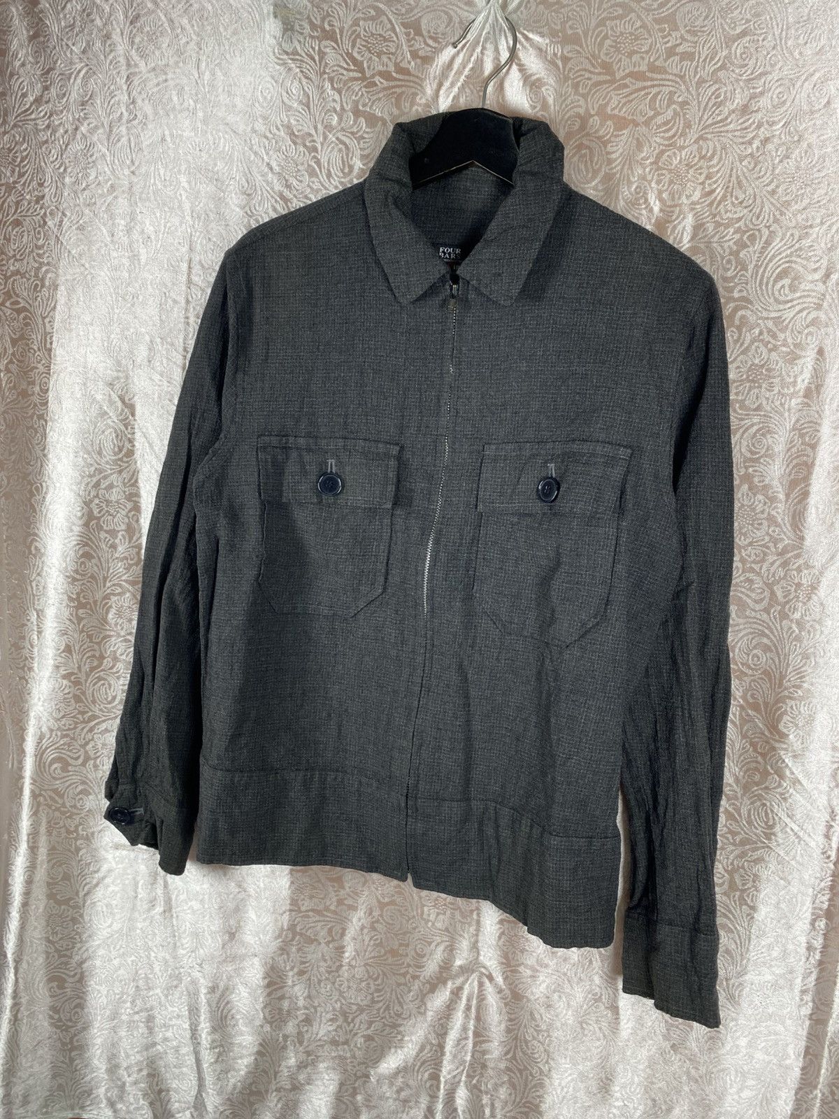 Japanese Brand Vintage FOUR BARS by Ryuichiro Shimazaki Textured Zip Jacket Size US M / EU 48-50 / 2 - 4 Thumbnail