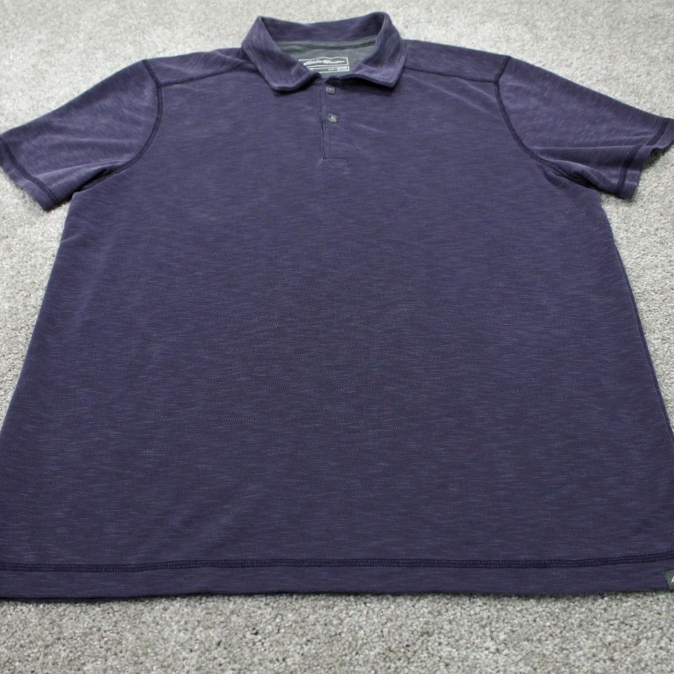 Eddie Bauer Eddie Bauer AV Active Polo Shirt Mens Large Purple Tencel Lyocell Blend S/S Polo Size US L / EU 52-54 / 3 - 2 Thumbnail