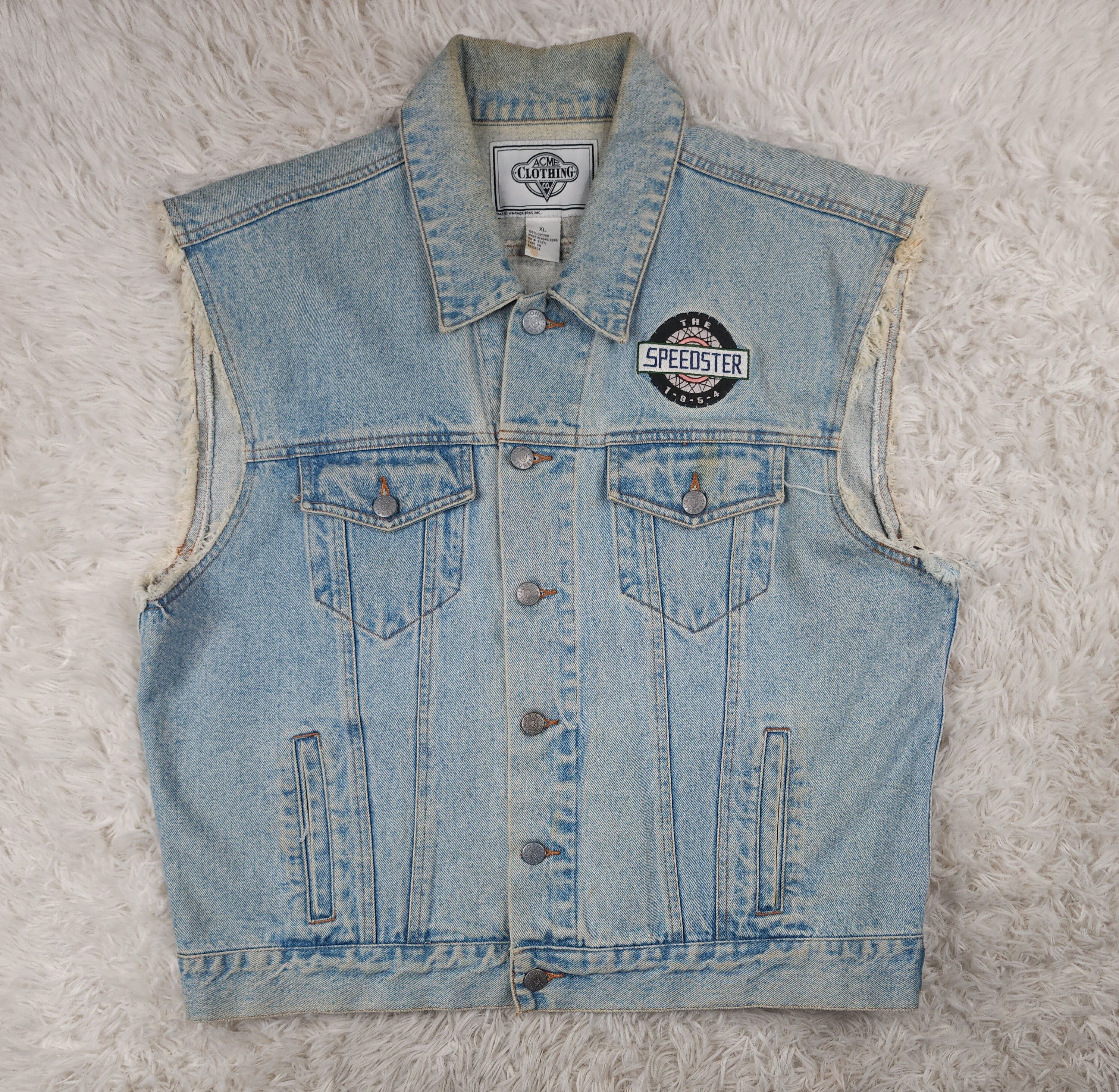 Acme Clothing Vintage ACME Taz The speedster Tasmanian devil denim vest Size US XL / EU 56 / 4 - 1 Thumbnail