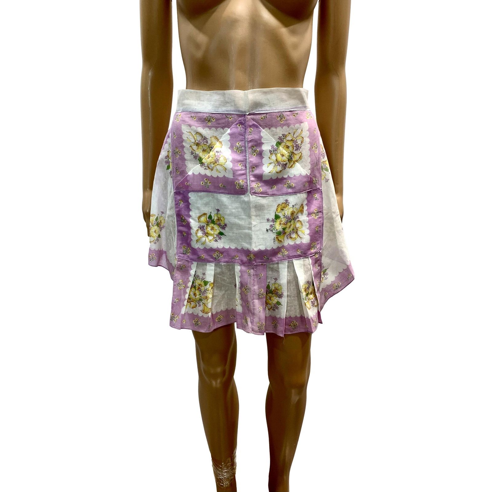 Vintage 50s Mid Century Lilac Floral Kitchen Apron Size ONE SIZE - 1 Thumbnail