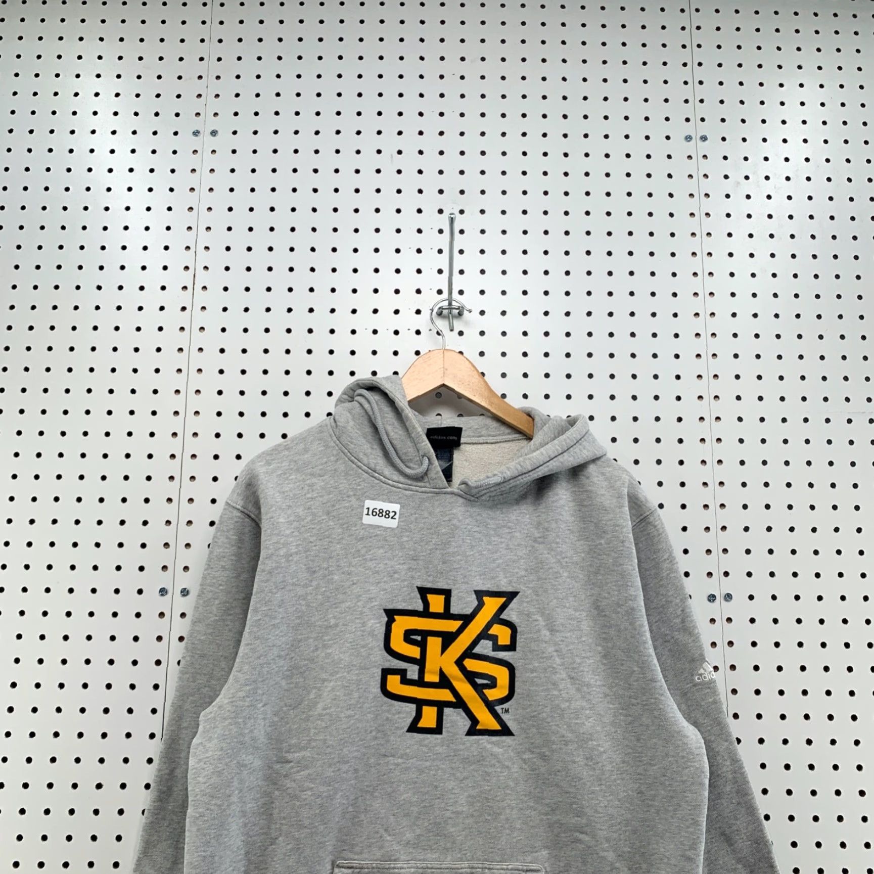 Adidas ADIDAS Gray Fleece Hoodie Adult Large Pullover SK Logo Mens Size US L / EU 52-54 / 3 - 2 Thumbnail