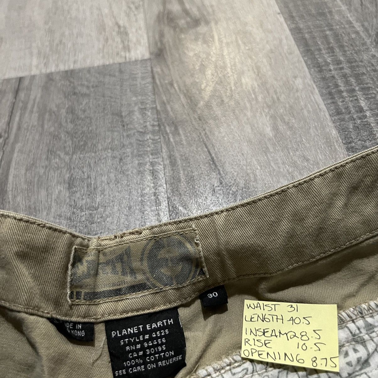 Vintage VTG Planet Earth Y2K Baggy Beige Khaki Cargo Skater Pants Size US 30 / EU 46 - 6 Thumbnail