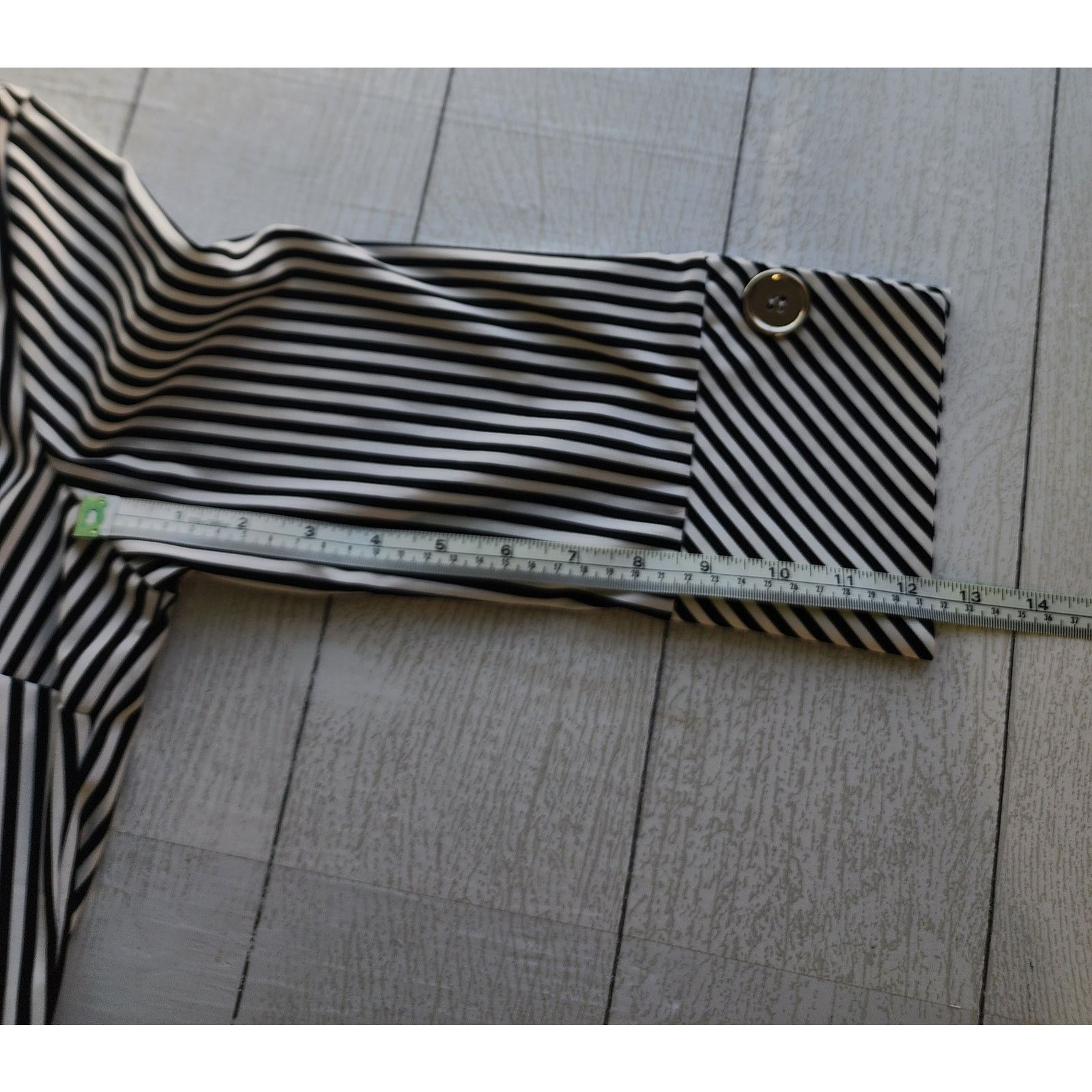 Other Mlle Gabrielle Black White Stripe Belted Shirt Dress Large Size L / US 10 / IT 46 - 14 Thumbnail