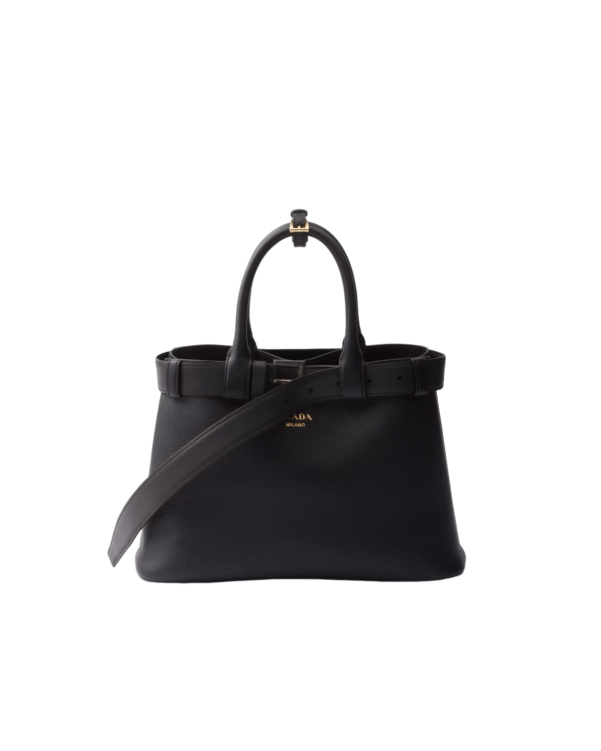 Prada PRADA Buckle Small Black Leather Top Handle Bag New Size ONE SIZE - 5 Thumbnail