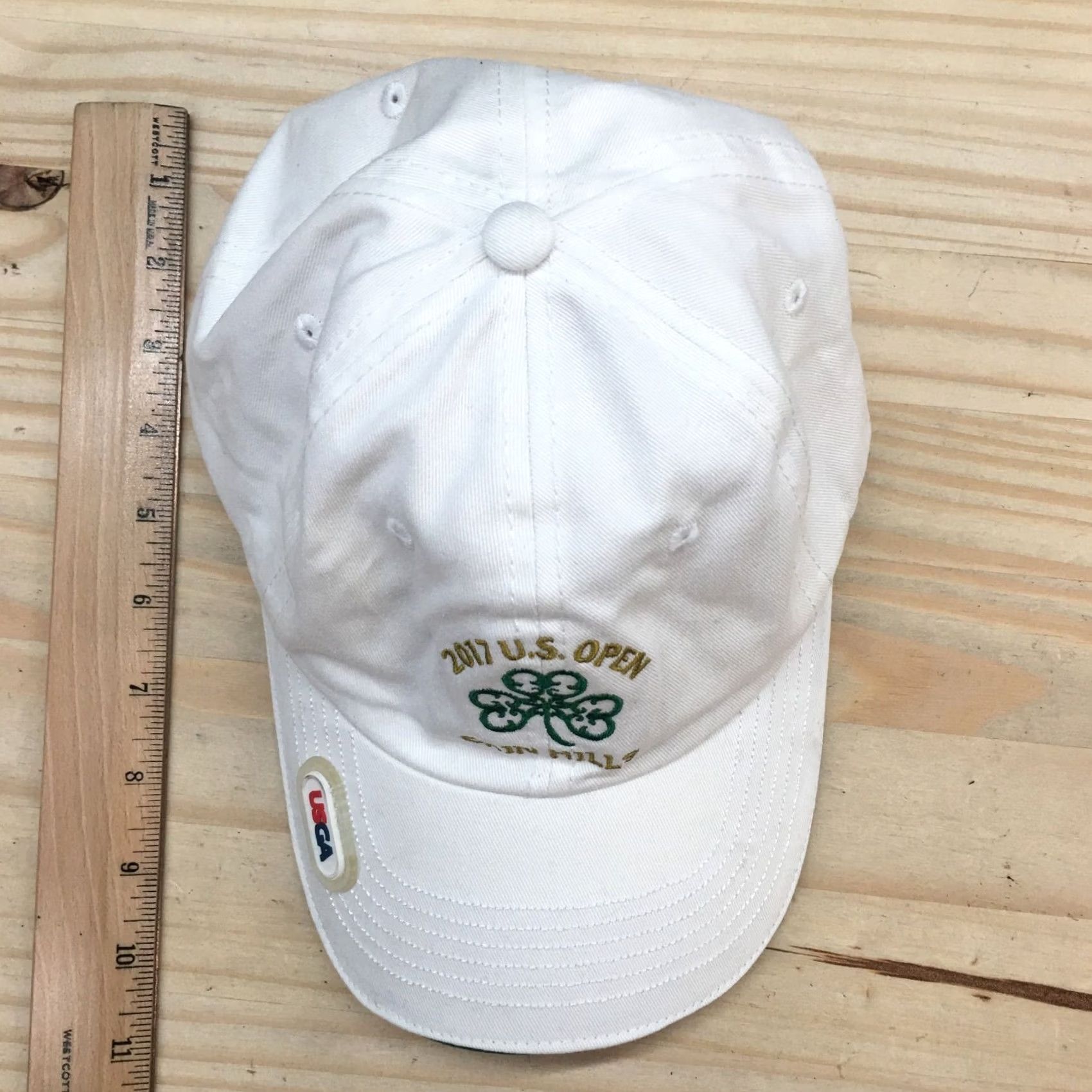 Vintage USGA Baseball Cap Hat Mens White OS Adjustable Cotton 2017 Erin Hills US Open Baseball Cap Mens White OS Adjustable Cotton Size ONE SIZE - 3 Thumbnail
