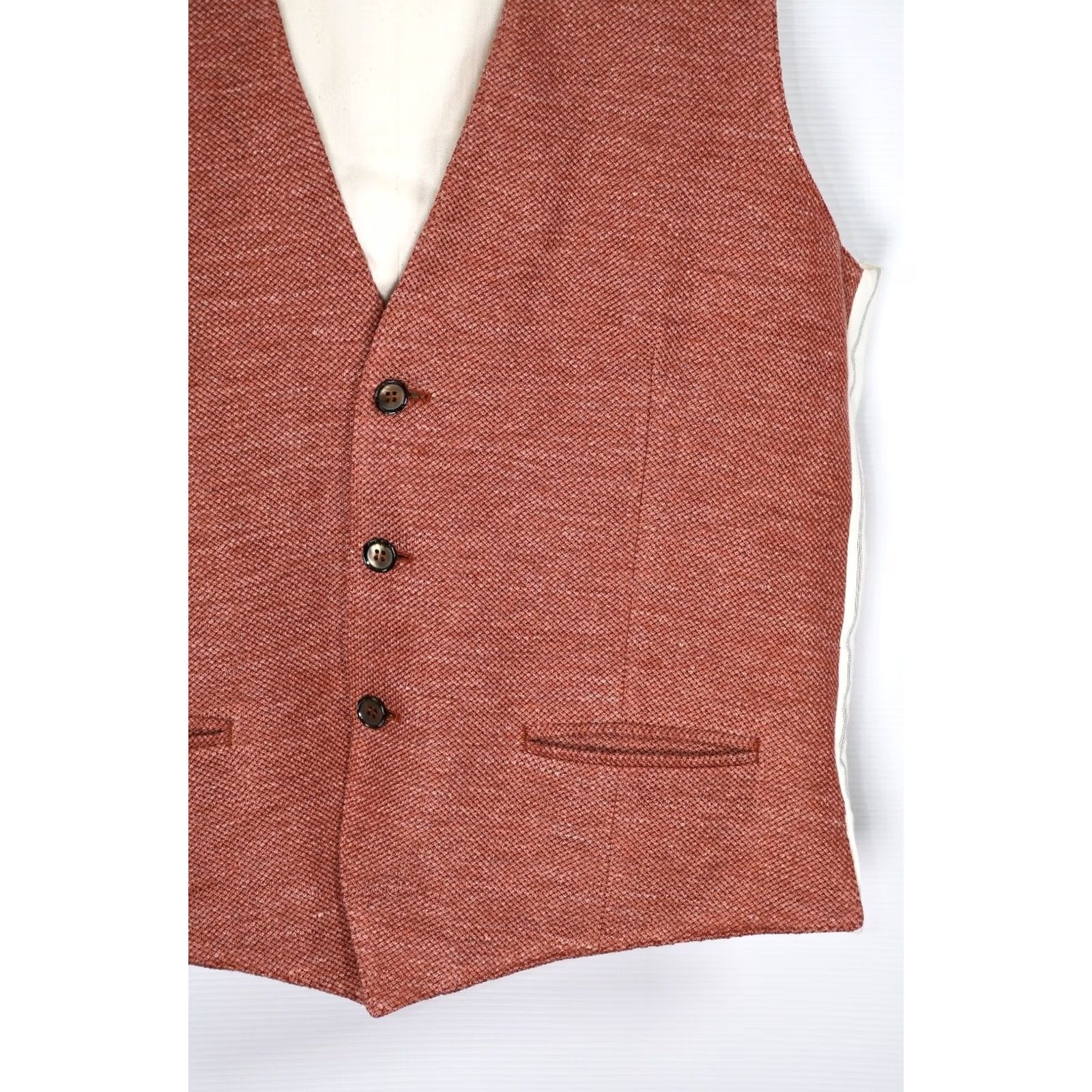 L.B.M. 1911 L.B.M. 1911 Limited Edition Waistcoat Mens 50 Linen Blend Brown Solid 59%LINEN 41%COTTON Vintage N/A Size US M / EU 48-50 / 2 - 2 Thumbnail