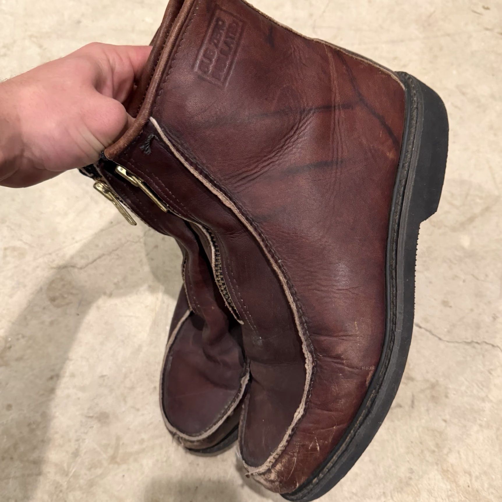Doublet VINTAGE Double H Insulated Stadium Boots Style 5334 Mens Size 11.5 D Brown Western Workwear Leather Zipper Boots Mens Boots Size US 12 / EU 45 - 7 Thumbnail