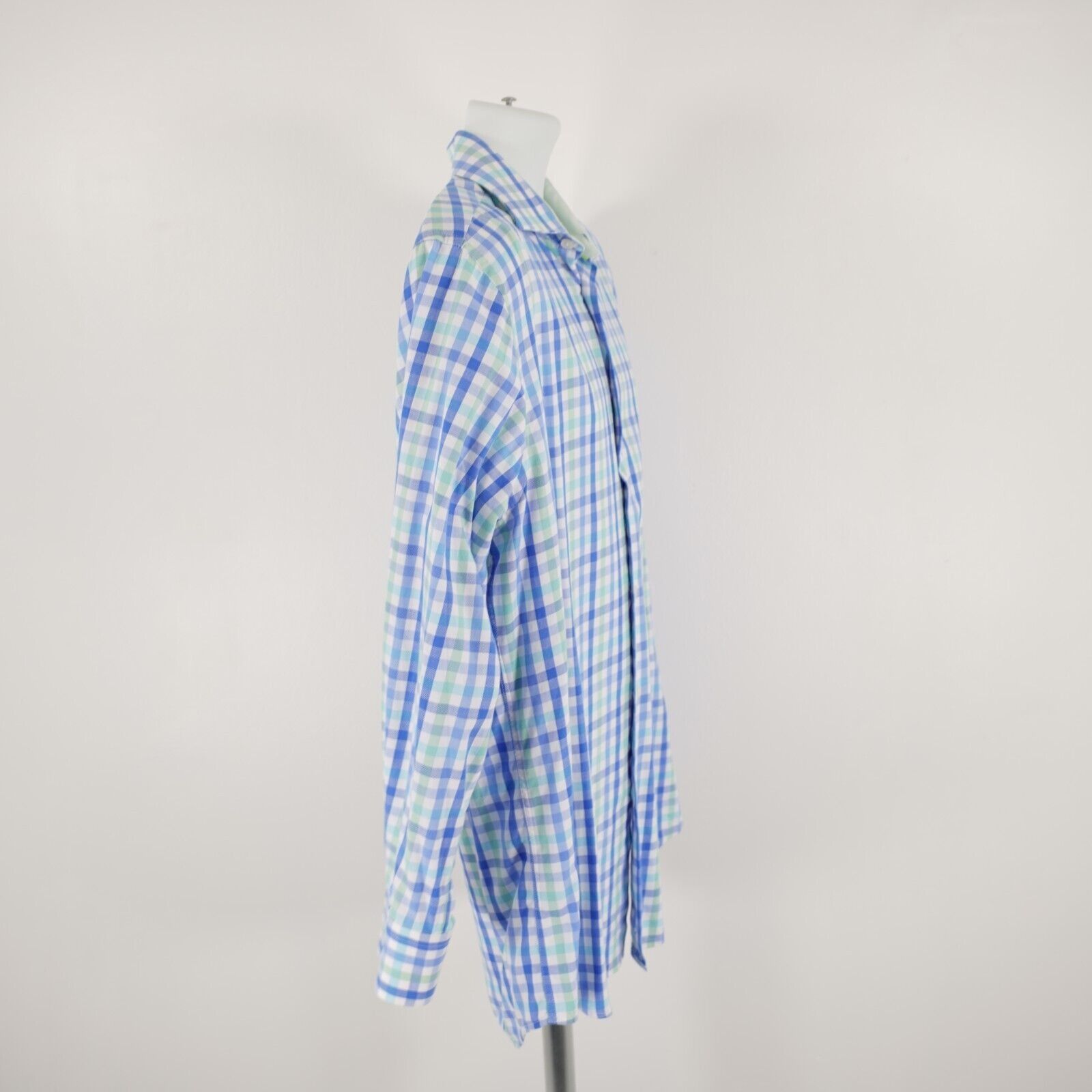 Other Tattersall London Blue Green Plaid 16 32/33 Cotton Collared Size US L / EU 52-54 / 3 - 6 Thumbnail