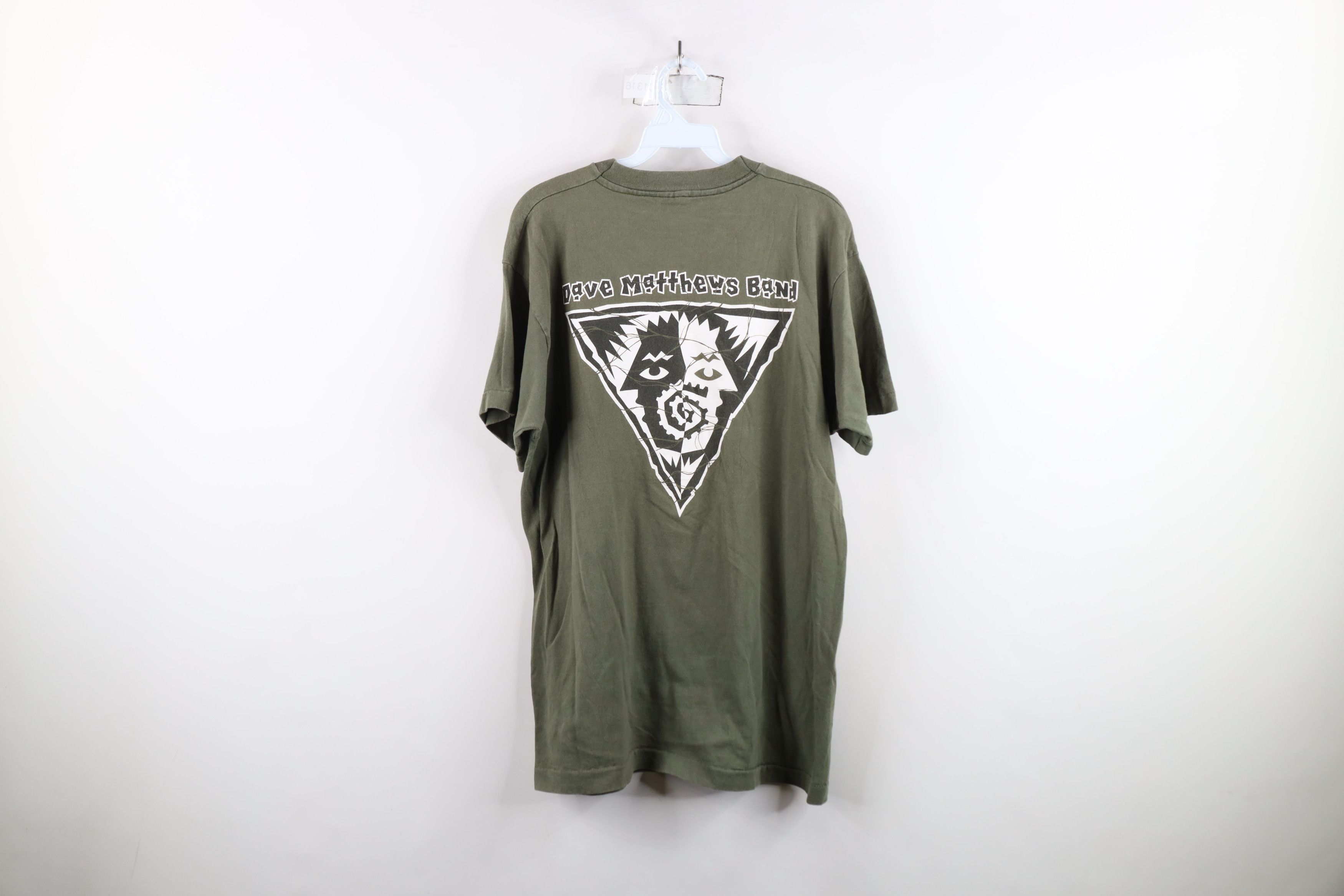 Vintage 90s Spell Dave Matthews Band DMB T-Shirt Green USA