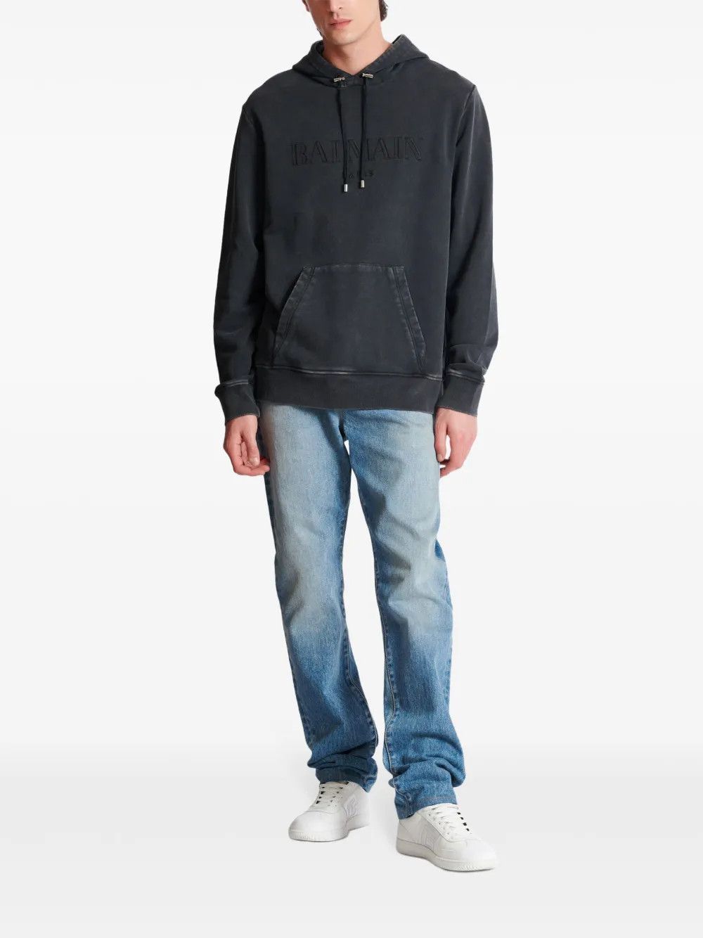 Balmain o1y0426 Logo Hoodie in Dark Gray Size US S / EU 44-46 / 1 - 2 Thumbnail