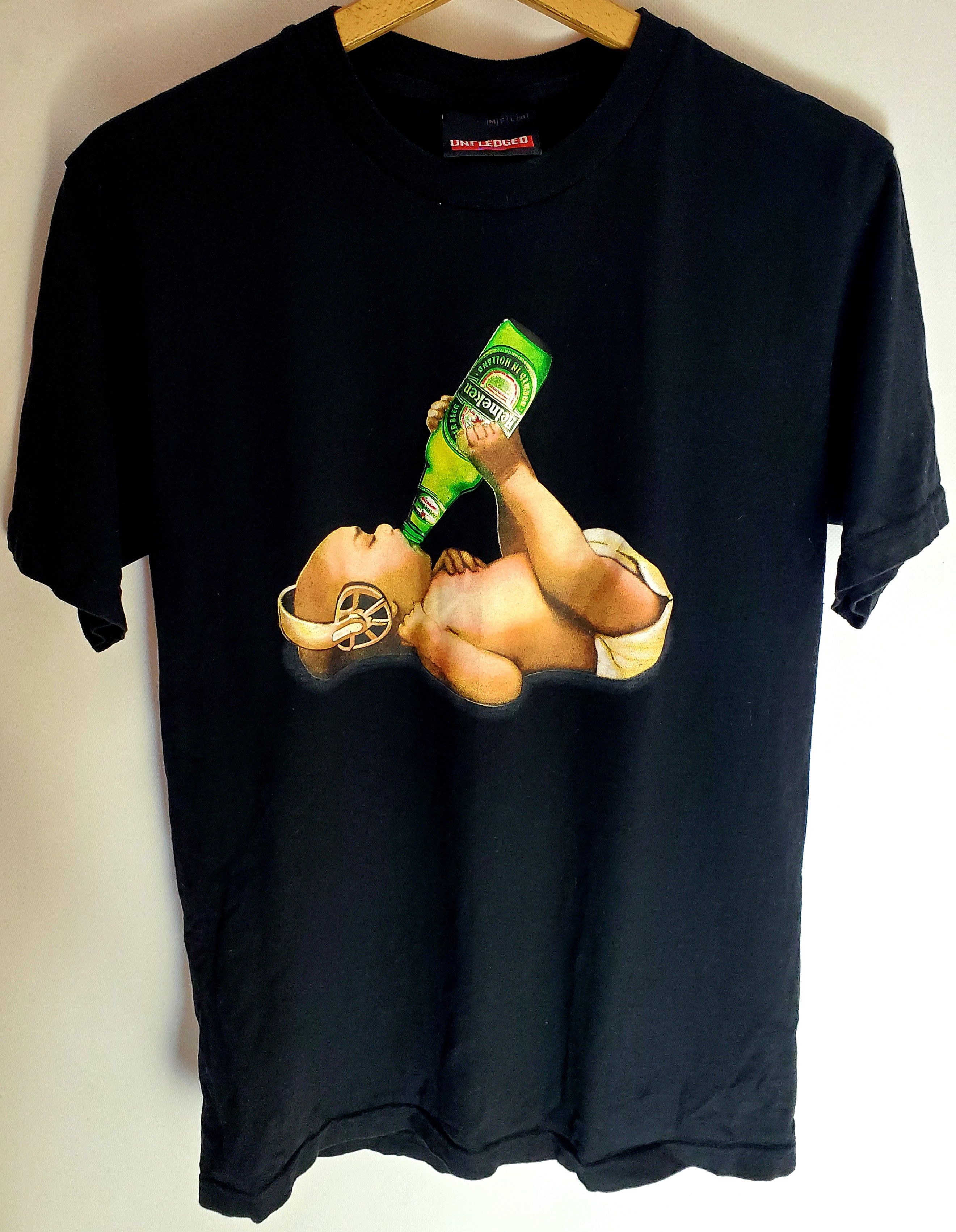 Japanese Brand Vintage Unfledged Heineken Baby Tee shirt M