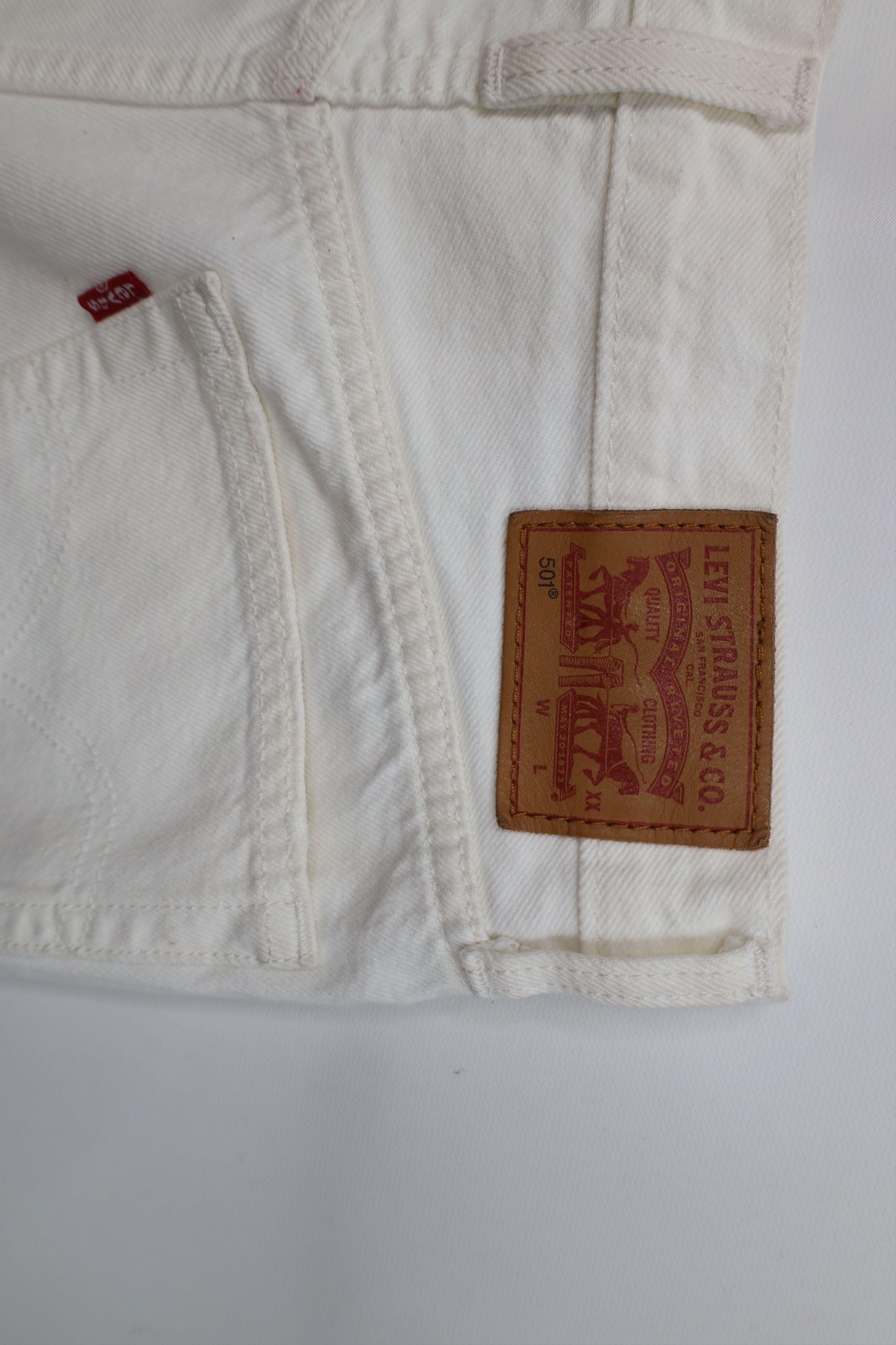 Levi's Vintage Y2K Levis 501xx Fly Cut Off Denim Shorts White Size 26" / US 2 / IT 38 - 13 Thumbnail