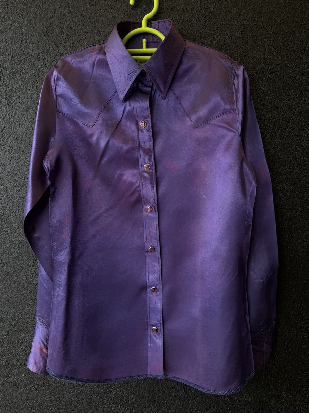 Wrangler Vintage 70s Wrangler Purple 100% Acetate Western Shirt (32) Size S / US 4 / IT 40 - 1 Thumbnail
