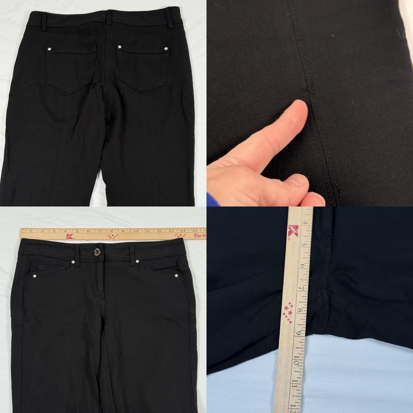 White House Black Market WHBM Pant 00 Slim Leg Stretch Minimalist Office Corpcore Y2K Career Retro Chic Womens Pants Size 24" / US 00 / IT 34 - 8 Thumbnail