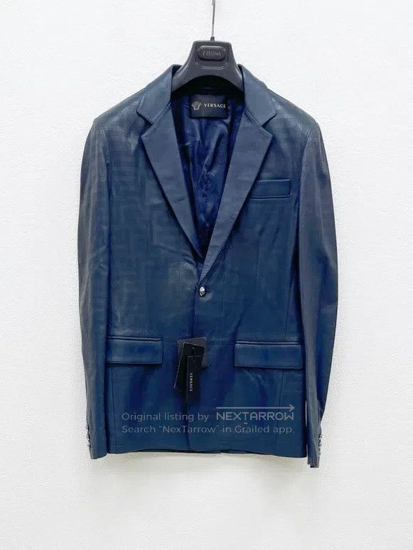 Versace Versace Leather jacket blazer Size 48S - 1 Thumbnail