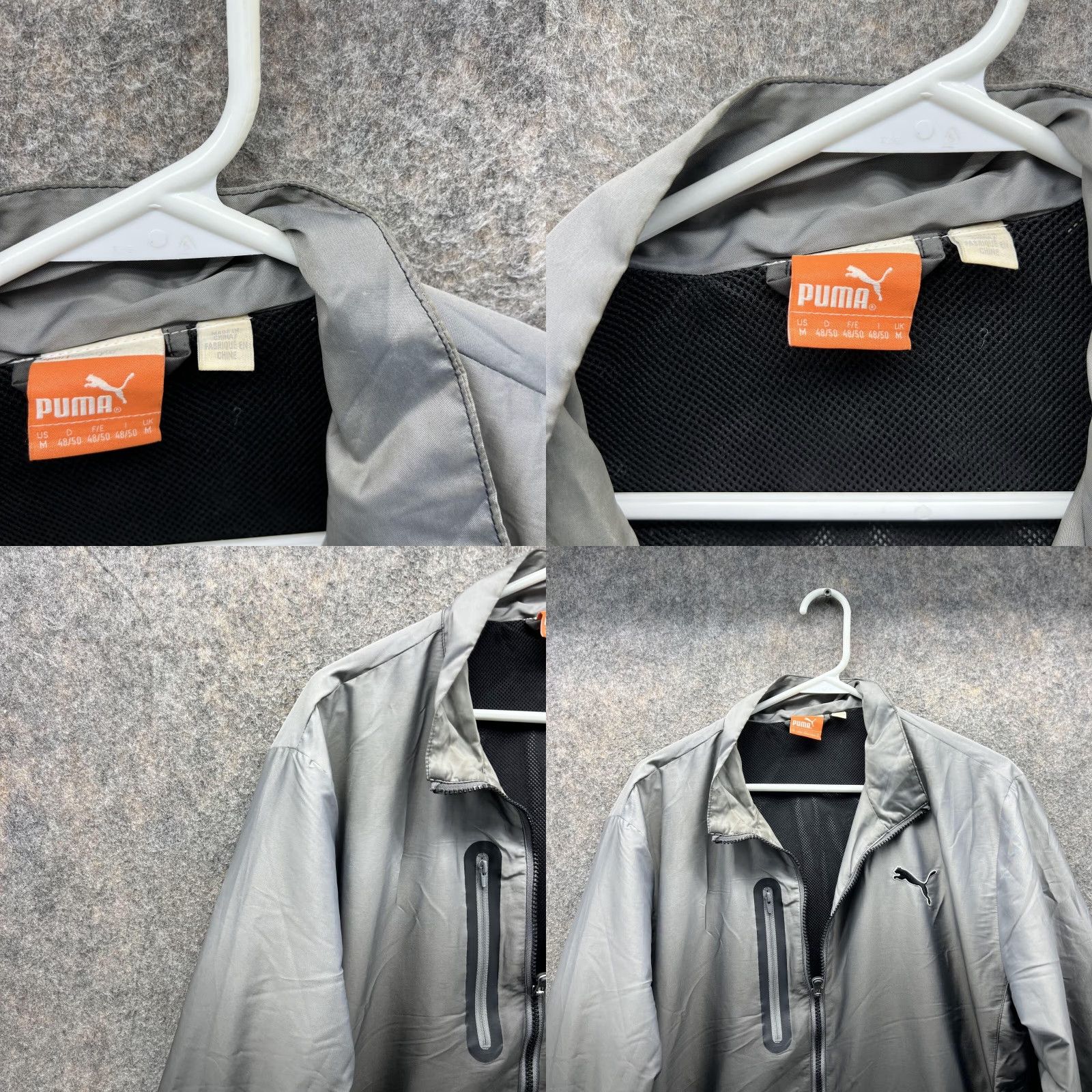 Puma PUMA Jacket Men Medium Adult Gray Full Zip Polyester Bomber Windbreaker Nylon Jacket Windbreaker Full Zip Logo Gray Mens Medium Size US M / EU 48-50 / 2 - 8 Thumbnail