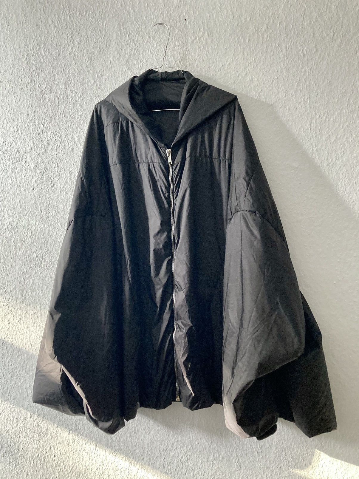 Pre-owned Rick Owens Ss23 Edfu Runway Sample Padded Peter Coat  In Black