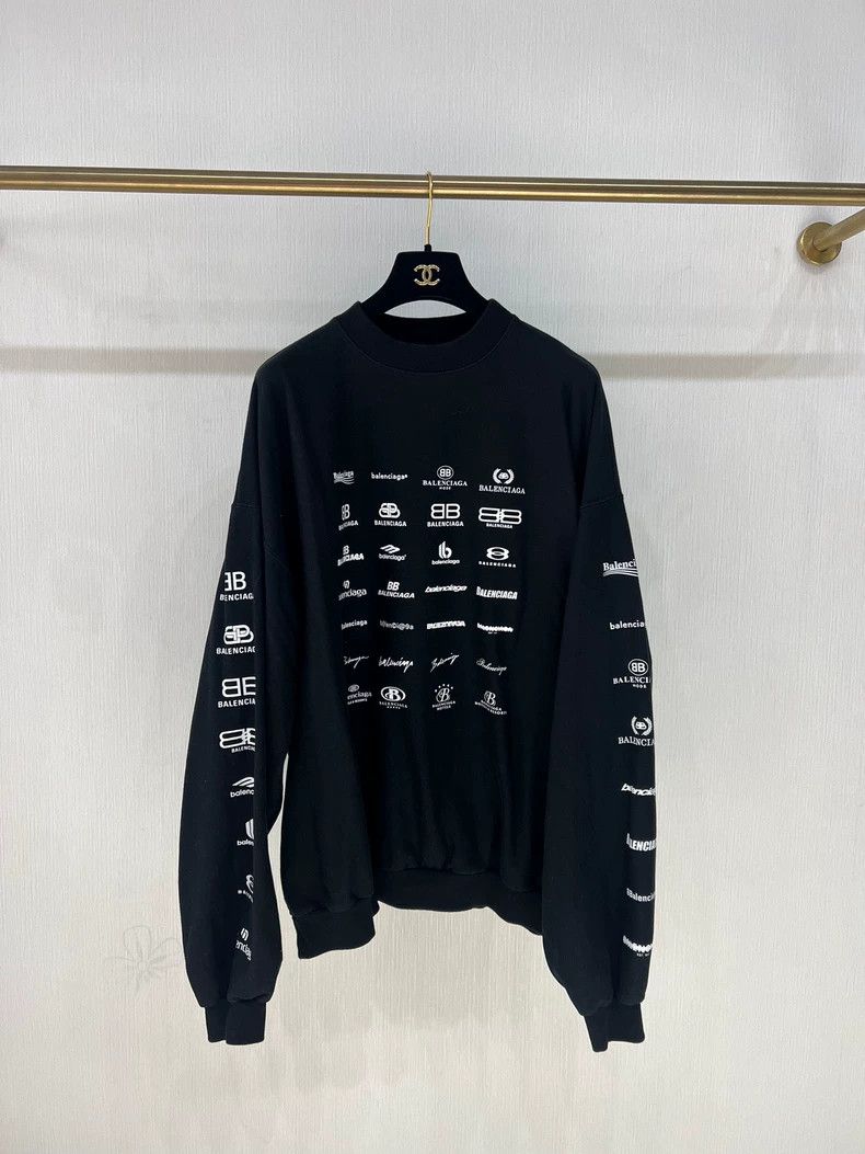 Balenciaga Balenciaga Archives Logos Black Sweatshirt - dmc Size US L / EU 52-54 / 3 - 1 Thumbnail