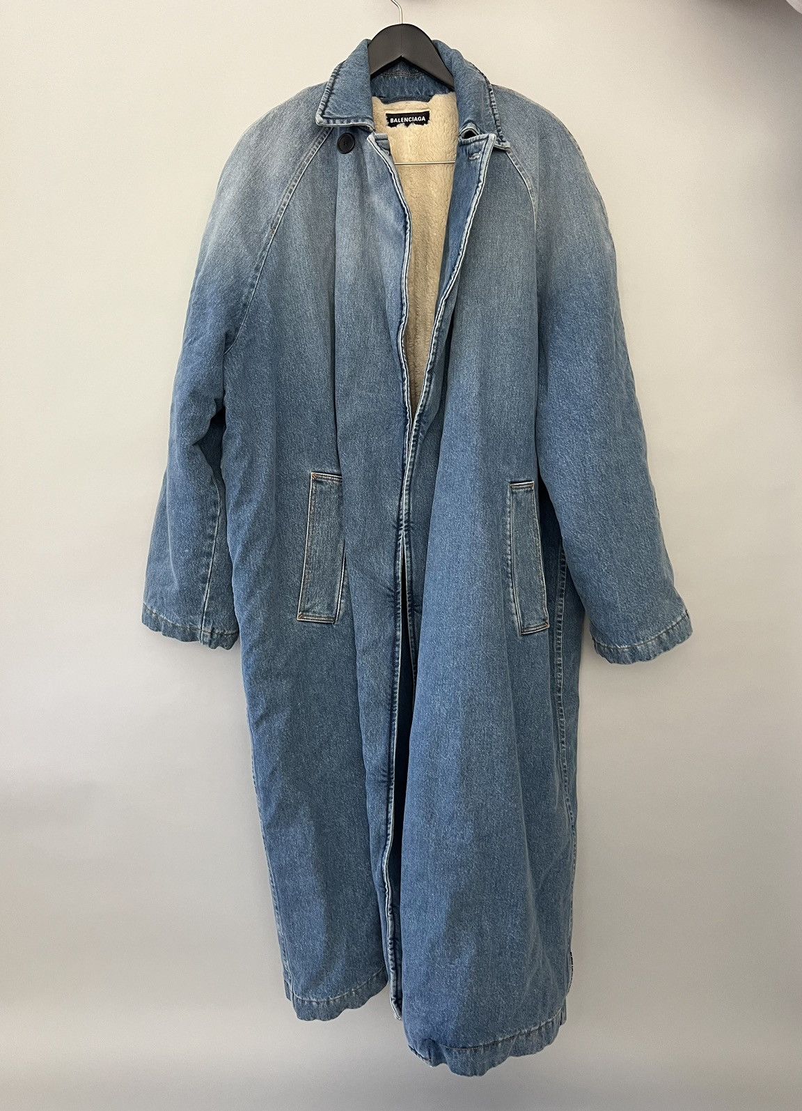 Balenciaga Balenciaga Denim Shearling Coat Size US XL / EU 56 / 4 - 6 Thumbnail