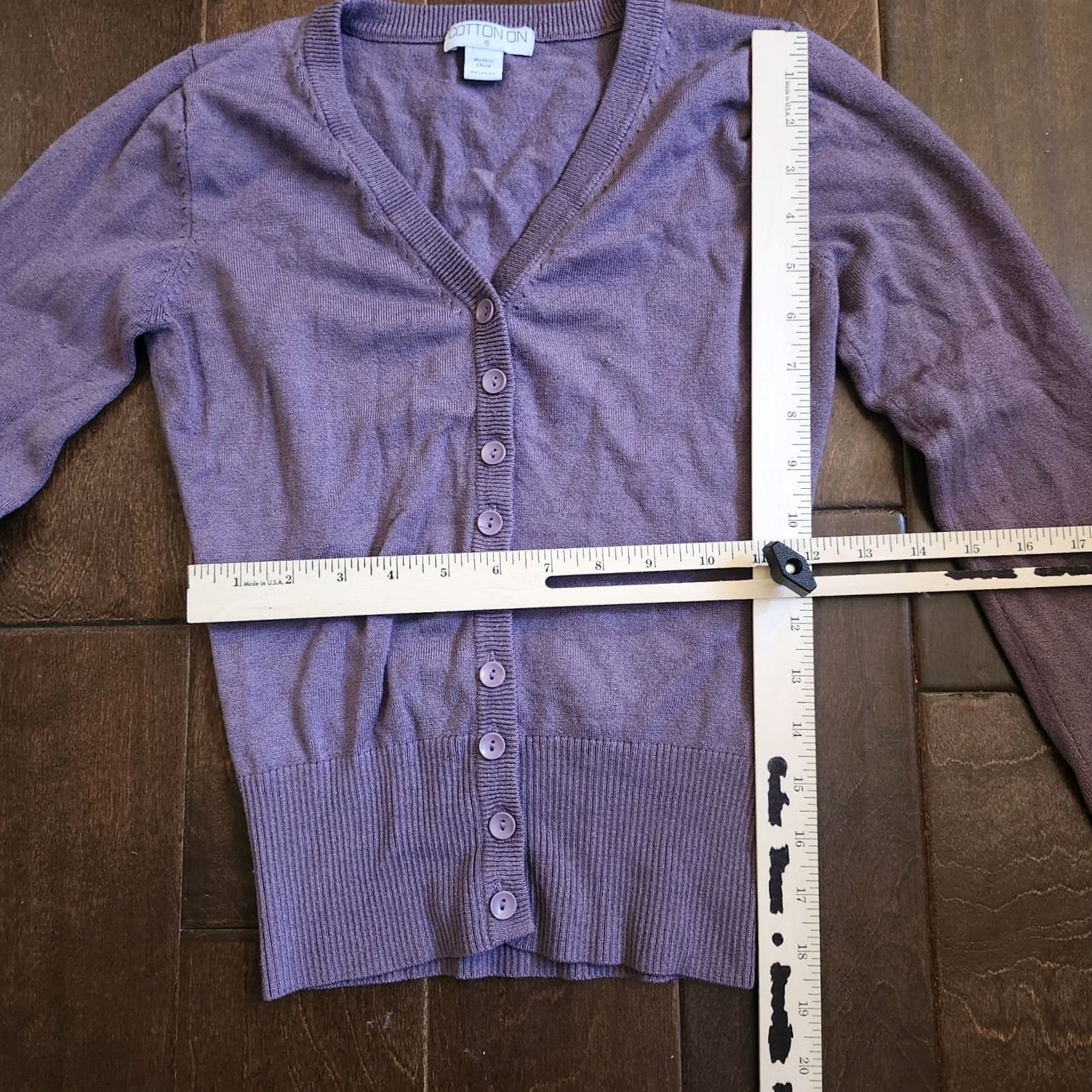 Cotton On Cotton On Girl's Junior Purple Button Cardigan - Size S, Purple, Button-Up, Long Sleeve, Casual, Travel, Solid, Juniors, Womens, Regular Fit Size S / US 4 / IT 40 - 4 Thumbnail