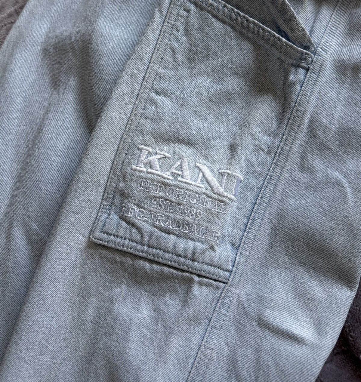 Karl Kani × Vintage Vintage Karl Kani Big Logo Denim Pants Size US 34 / EU 50 - 8 Thumbnail
