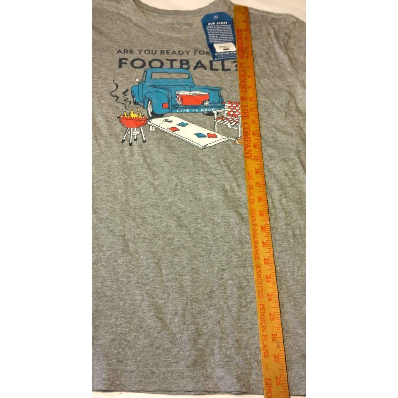 Life is Good VINTAGE Life is Good Shirt Men L Are You Ready For Some Football Tailgate Cornhole USA Gray Size US L / EU 52-54 / 3 - 4 Thumbnail