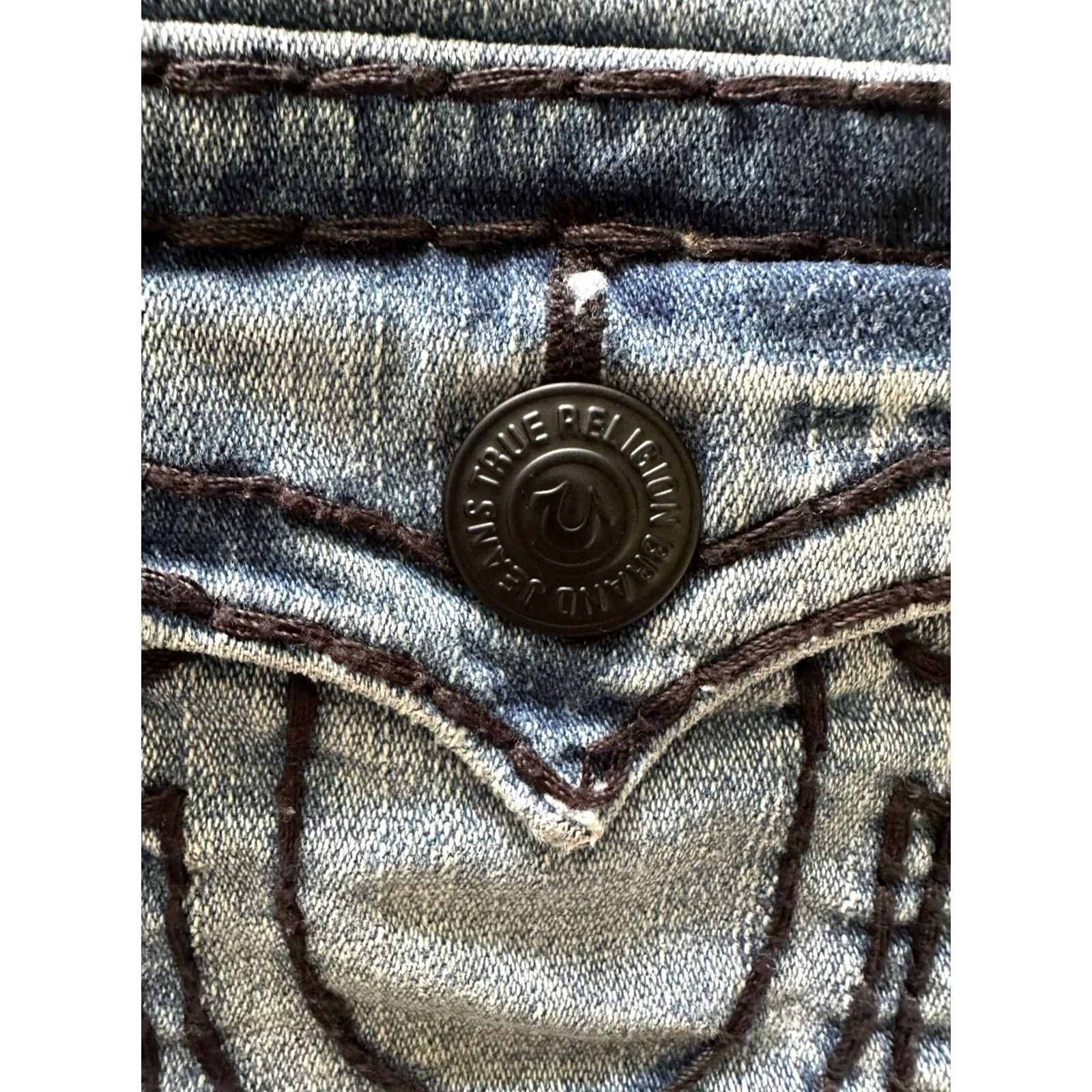 True Religion VINTAGE True Religion Jeans Shorts Women’s Mini Cut Off 26 Low Rise Denim Y2K/90s Logo Embroidered Pocket Blue Womens Size 26" / US 2 / IT 38 - 4 Thumbnail