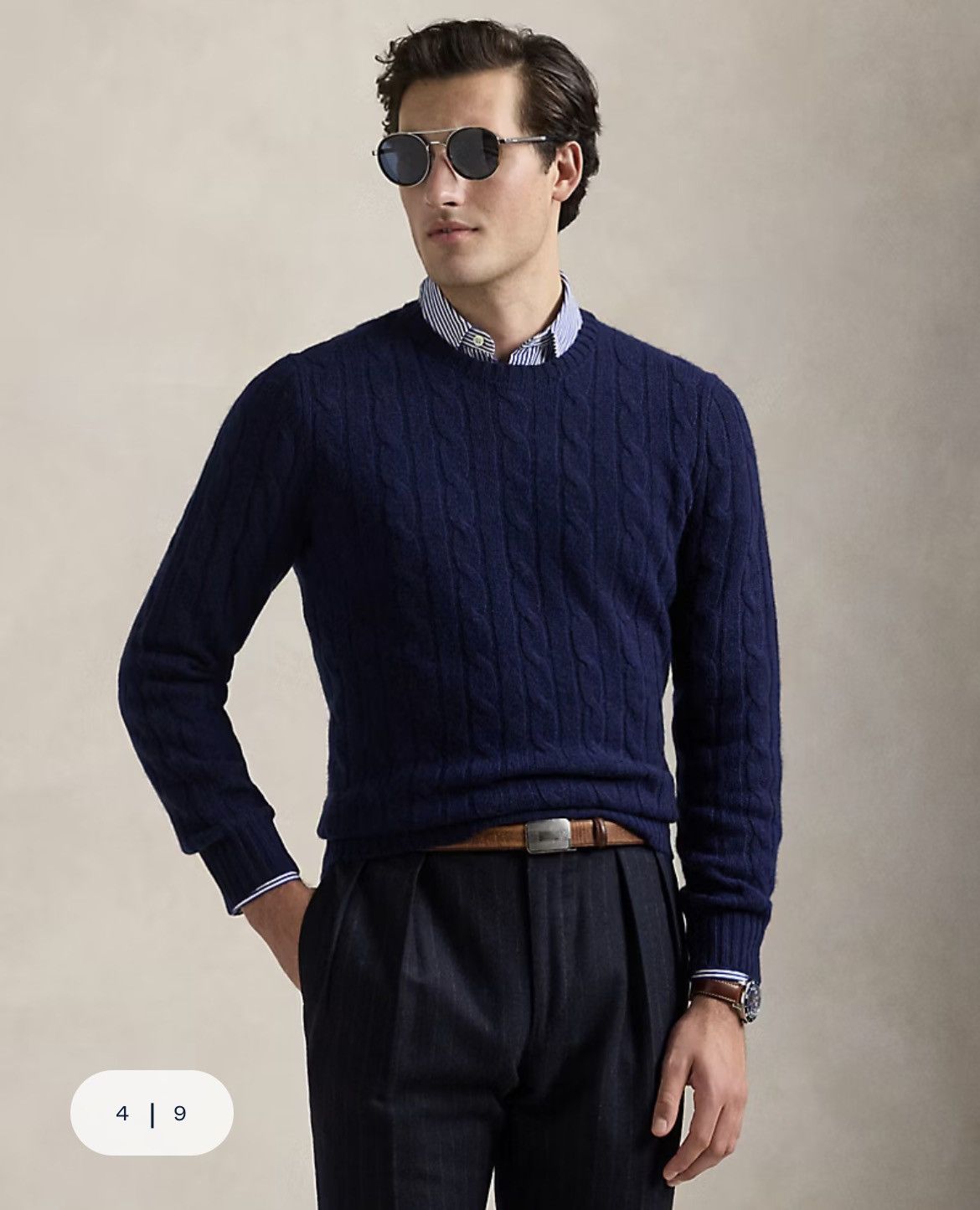 Ralph Lauren Bright Navy 100% Cashmere Sweater