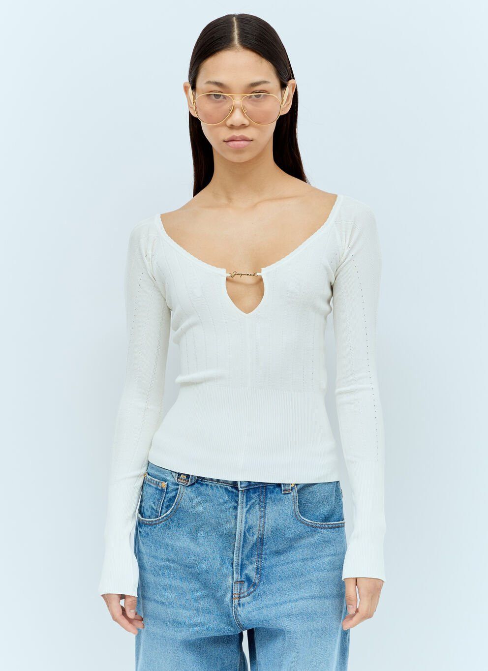 image of Jacquemus Le Haut Pralù Top in White, Women's (Size Small)