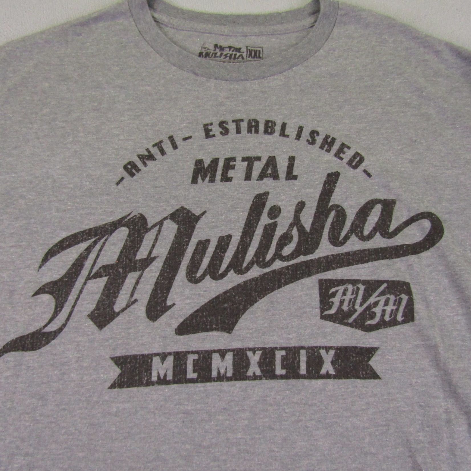 Metal Mulisha Metal Mulisha Shirt Mens 2XL Gray Anti Established 1999 Spellout Graphic Tee Size US XXL / EU 58 / 5 - 3 Thumbnail