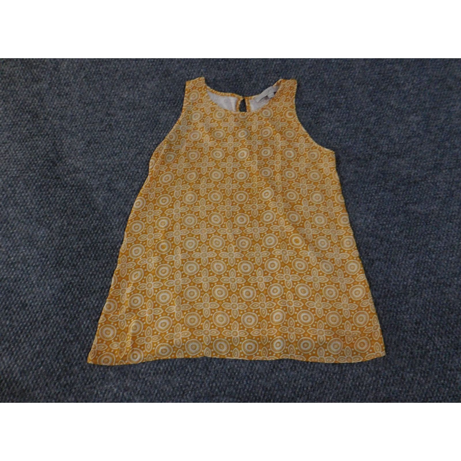Loft LOFT Womens XS Yellow White Sleeveless Geometric Print Shift Dress Top Blouse Size XS / US 0-2 / IT 36-38 - 2 Thumbnail