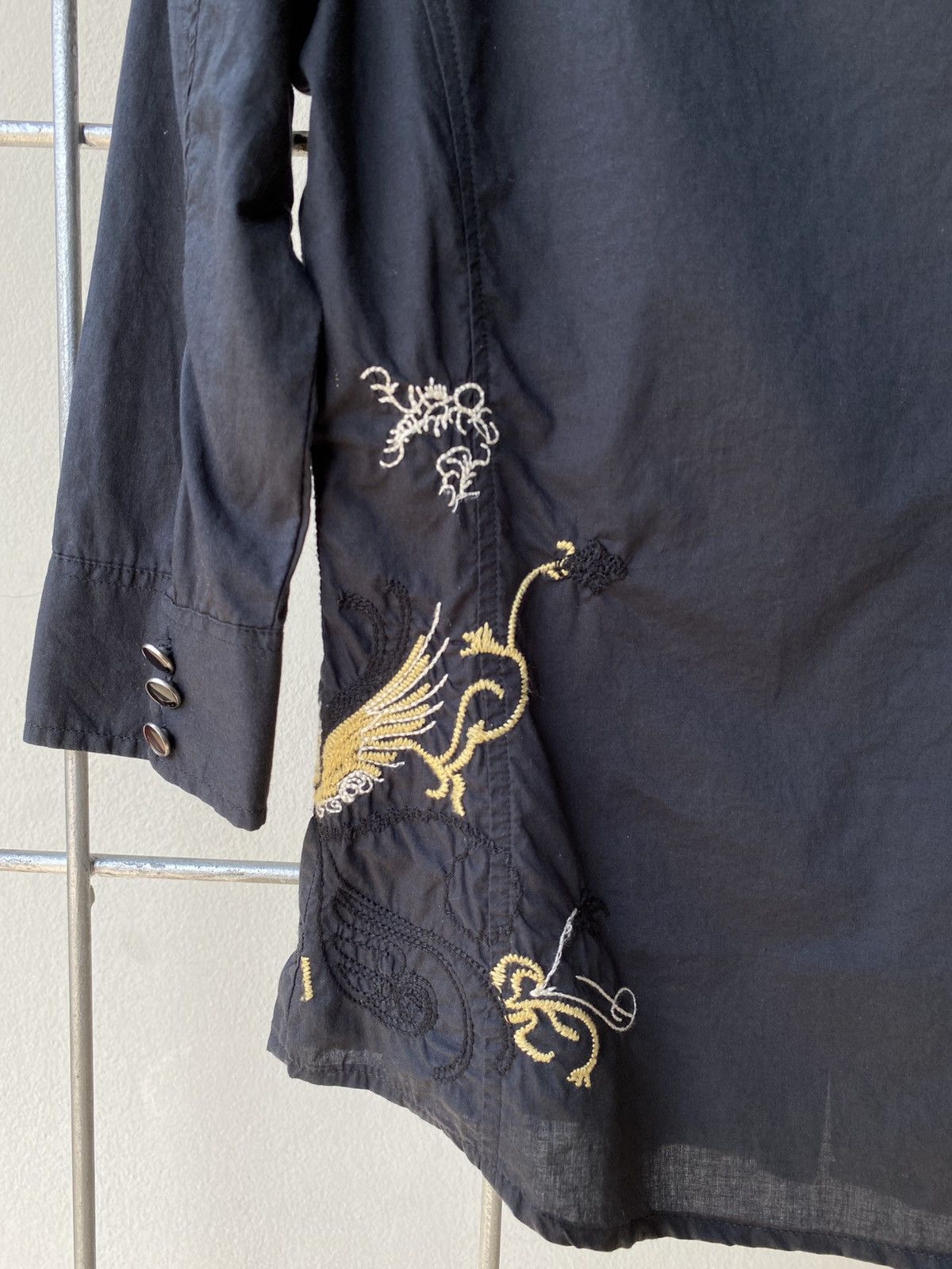 Diesel DIESEL Black Embroidered Button-Up Shirt Size XS / US 0-2 / IT 36-38 - 7 Thumbnail