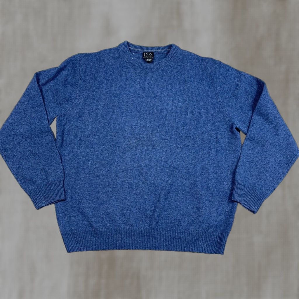 Jos. A. Bank Jos A Bank Sweater Men Large Blue Wool Crewneck Pullover Solid Knit Classic Casual Winter Fall L Mens Size US L / EU 52-54 / 3 - 1 Thumbnail