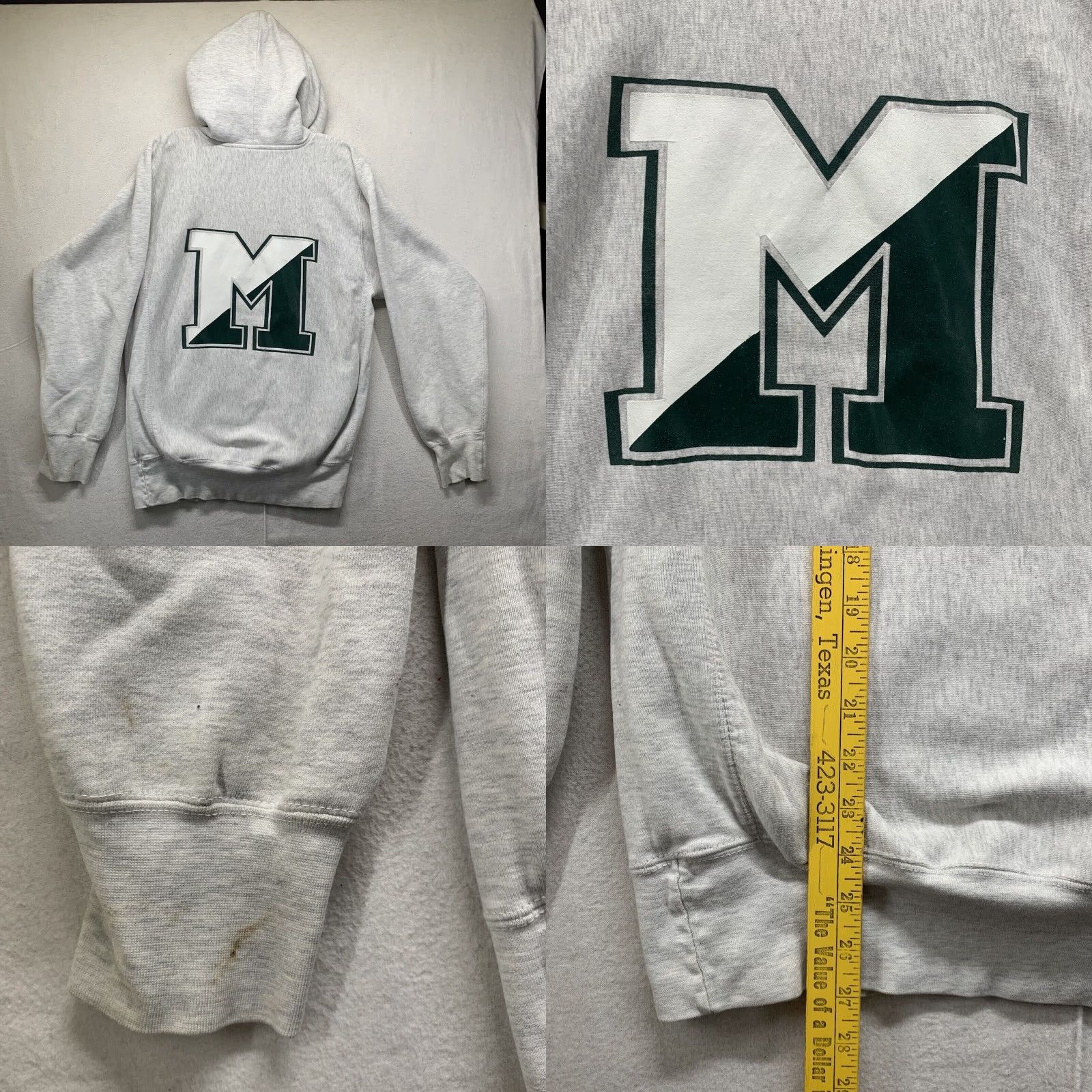 Vintage VINTAGE Michigan State Spartans Hoodie Sweatshirt Men Small Slim Grey College NCAA Fleece Pullover, Logo Size US S / EU 44-46 / 1 - 8 Thumbnail