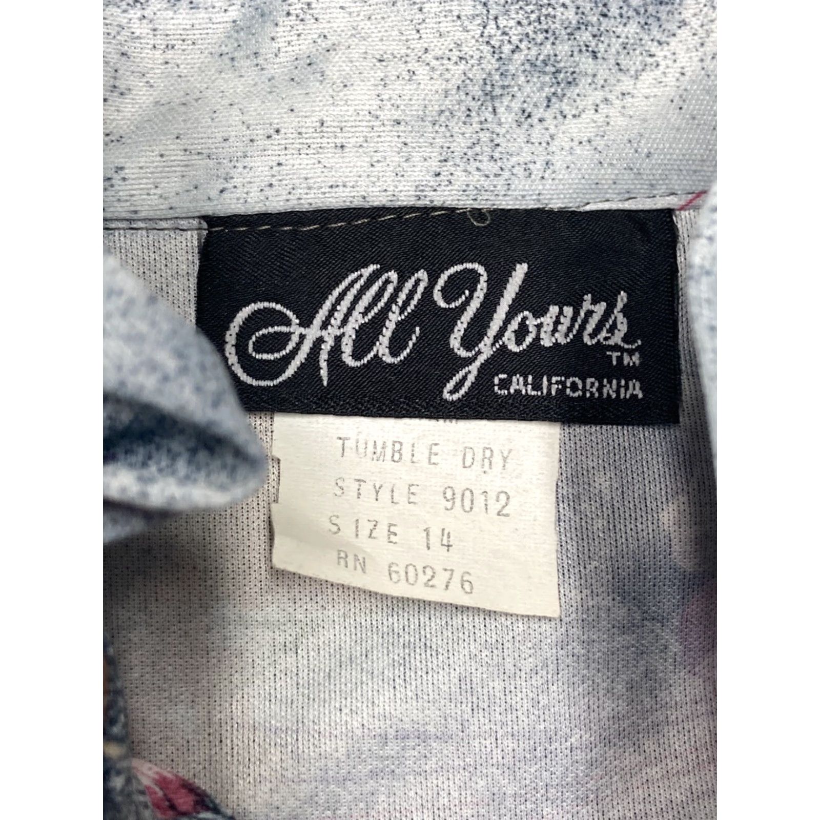Vintage VINTAGE Blouse Women 14 Deadstock 1970s Floral Polyester California NWT Gray Size XL / US 12-14 / IT 48-50 - 4 Thumbnail