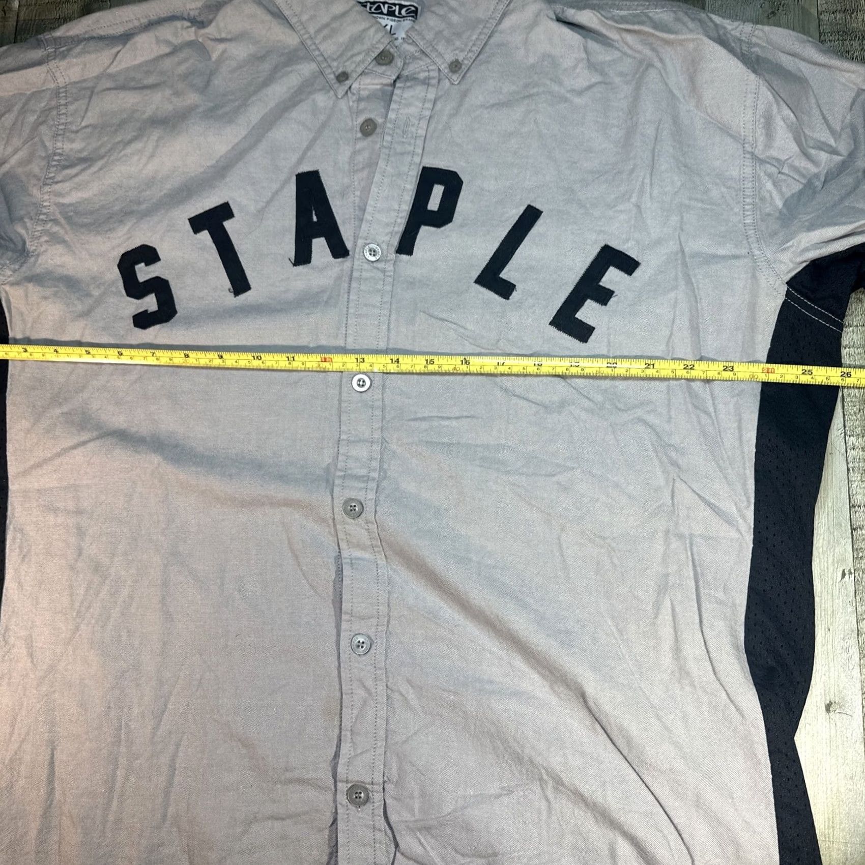 Vintage Staple Button Down Short Sleeve Shirt Gray 2XL Men's Size US 39 - 3 Thumbnail