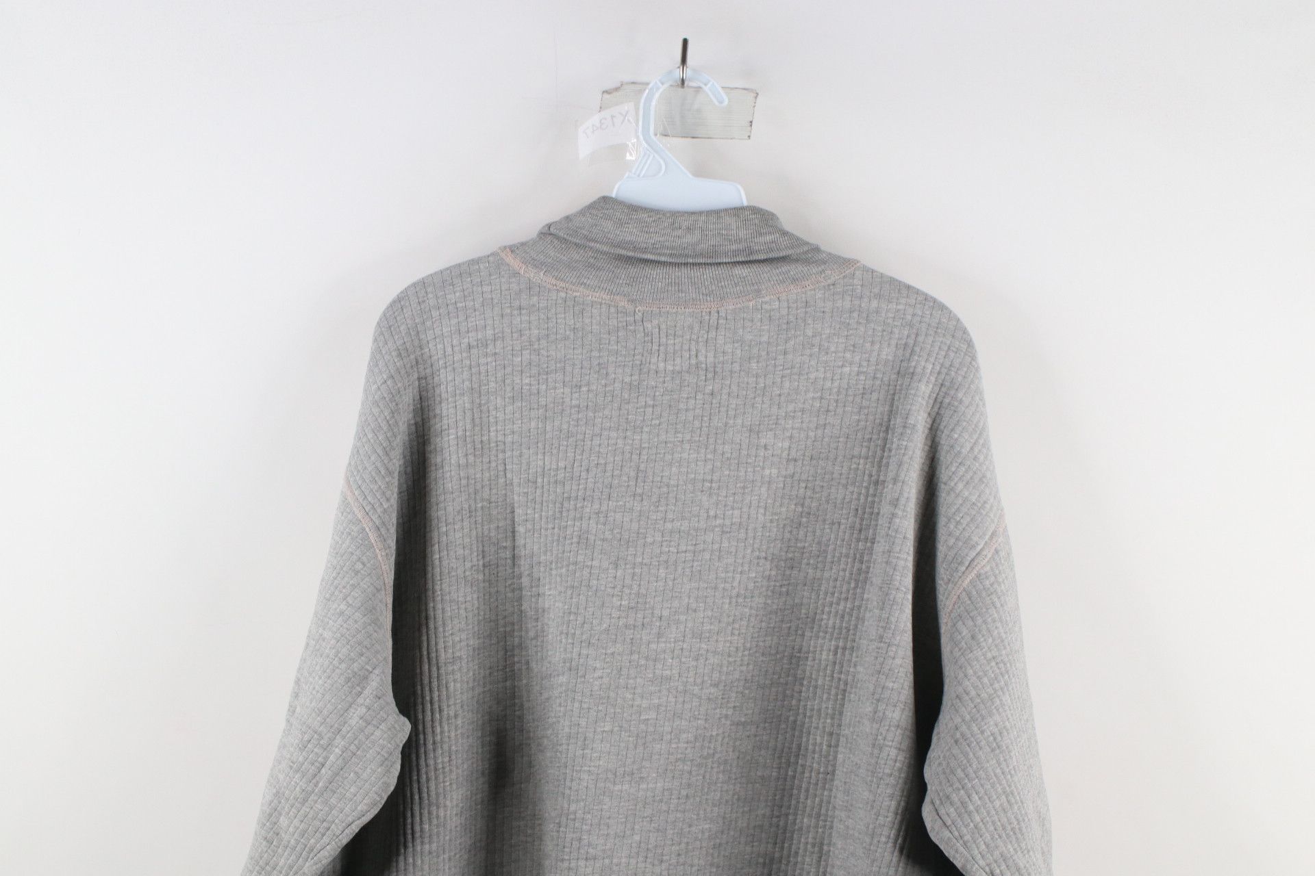 Gap Vintage 90s Gap Blank Ribbed Knit Turtleneck Sweatshirt Gray Size US M / EU 48-50 / 2 - 13 Thumbnail