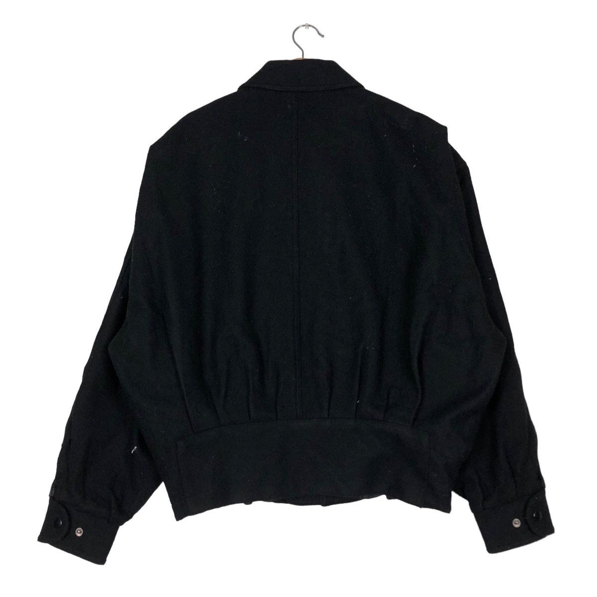 Issey Miyake 🔥Rich Black - Vintage Wool Biker Jacket Wood Heaven Japan Size US L / EU 52-54 / 3 - 8 Thumbnail