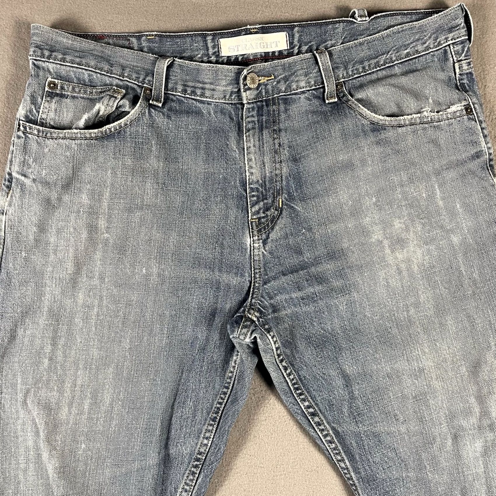 Tommy Hilfiger Mens Tommy Hilfiger Brand Denim Jeans 38x30 Classic Straight Baggy Grunge Blue Size US 38 / EU 54 - 3 Thumbnail