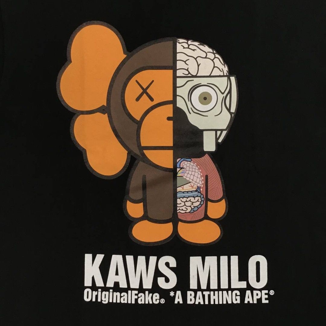Bape × Kaws BAPE × Original Fake KAWS MILO companion T-shirt APE NIGO Size US M / EU 48-50 / 2 - 2 Thumbnail