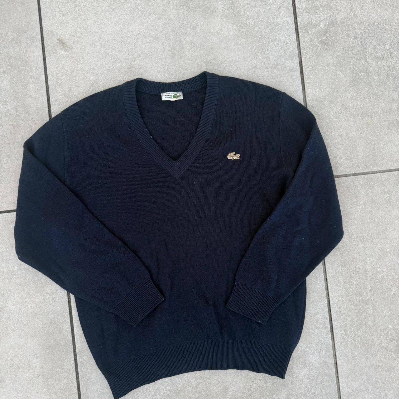 Lacoste Lacoste V neck Jumper Navy Vintage Size US L / EU 52-54 / 3 - 3 Thumbnail