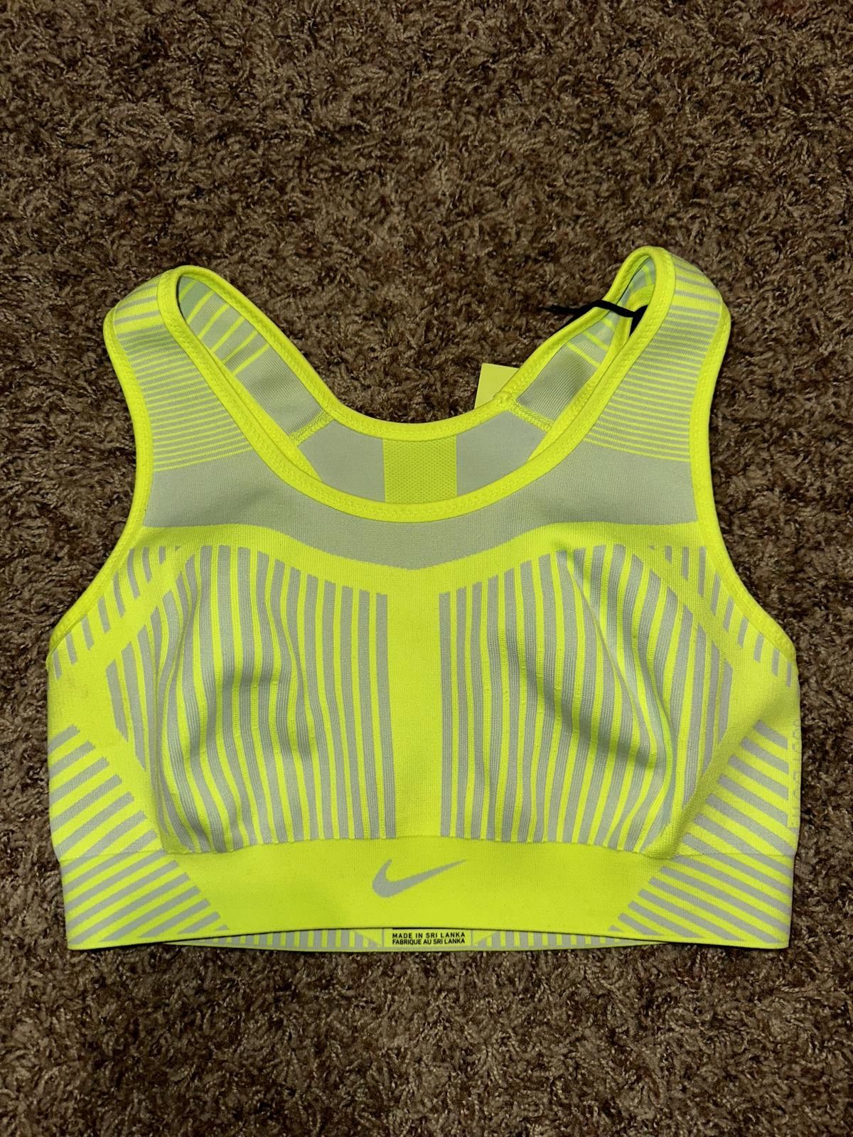 Nike Nike Women FE/NOM Volt Flyknit High Support Sports Bra Size ONE SIZE - 1 Thumbnail