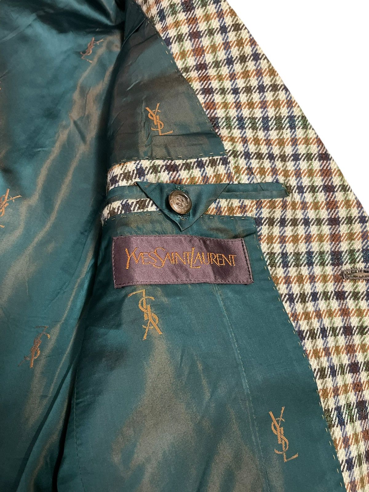 Yves Saint Laurent Vintage Yves Saint Laurent Single Breasted Plaid Wool Blazer Size US M / EU 48-50 / 2 - 15 Thumbnail