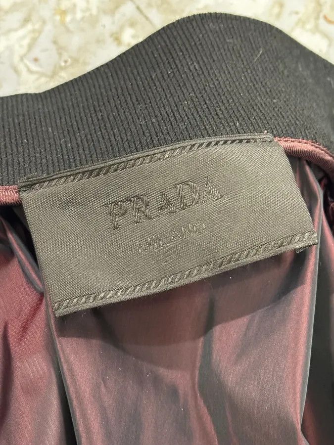Prada 2010s Prada Bordeaux Nylon Bomber Jacket Size US S / EU 44-46 / 1 - 11 Thumbnail