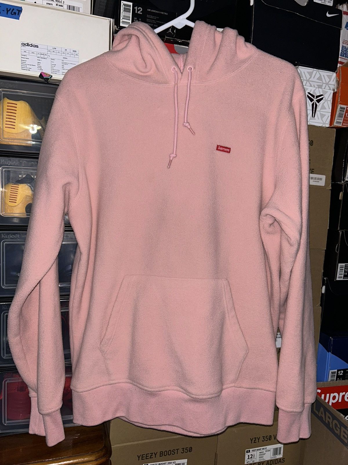 Polartec × Supreme Supreme Polartec Hooded Sweatshirt FW17 Pink size Medium NEW Size US M / EU 48-50 / 2 - 1 Thumbnail