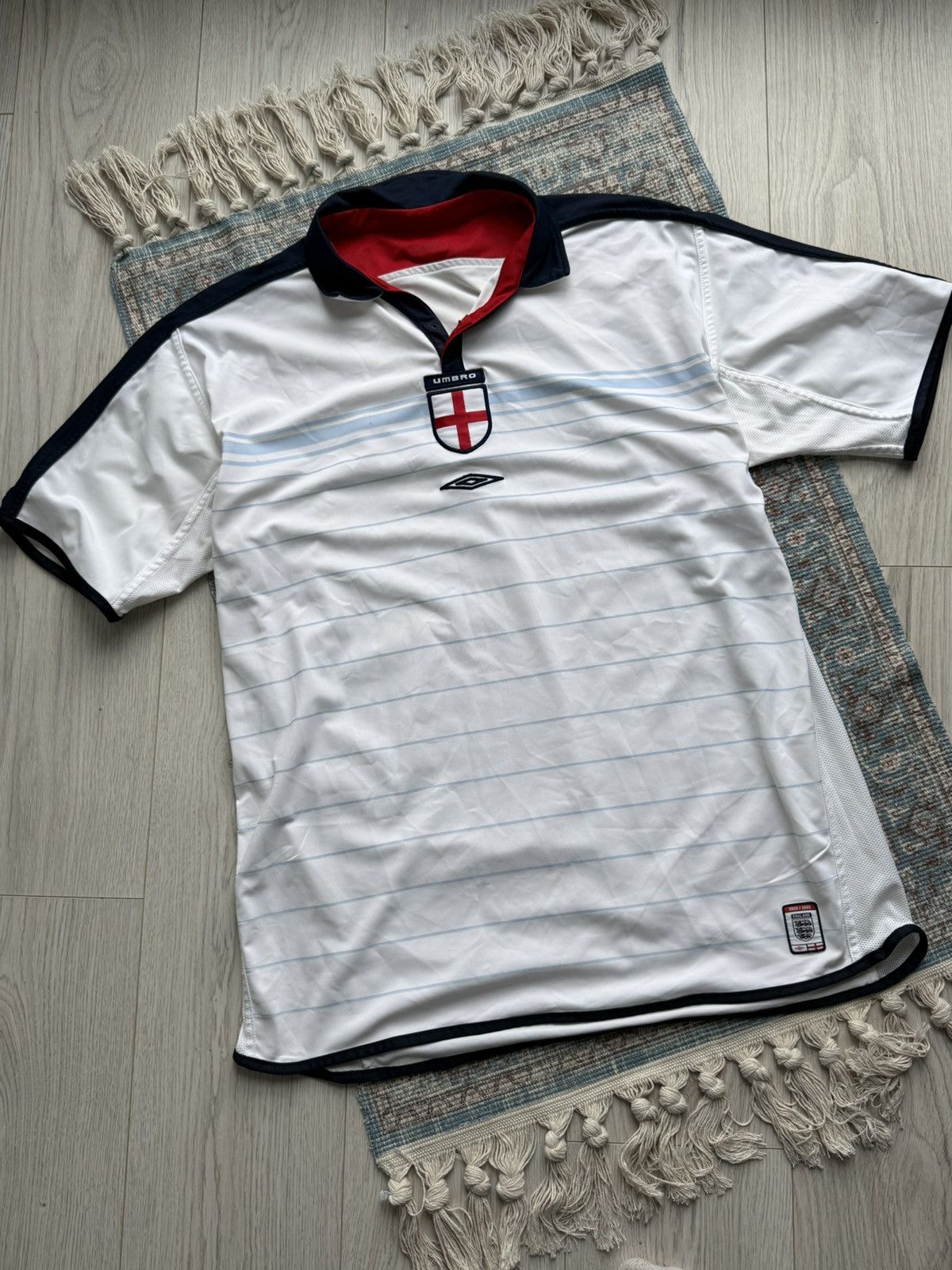 Umbro Vintage England 🏴󠁧󠁢󠁥󠁮󠁧󠁿 2003-2005 Umbro Home Jersey Size US XL / EU 56 / 4 - 2 Thumbnail