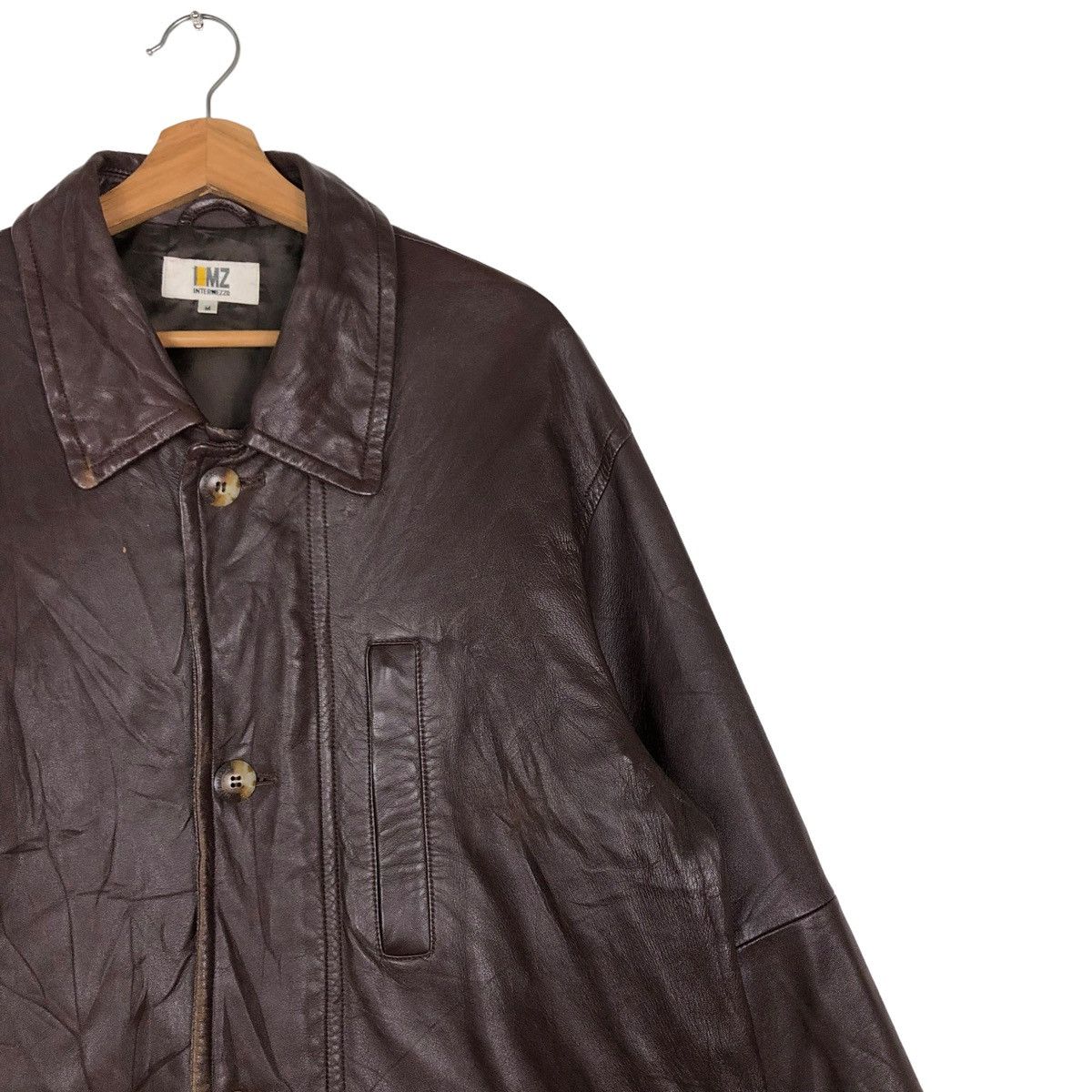 Issey Miyake 🔥VINTAGE BIKER LEATHER JACKET INTERMEZZO ISSEY MIYAKE Size US M / EU 48-50 / 2 - 6 Thumbnail