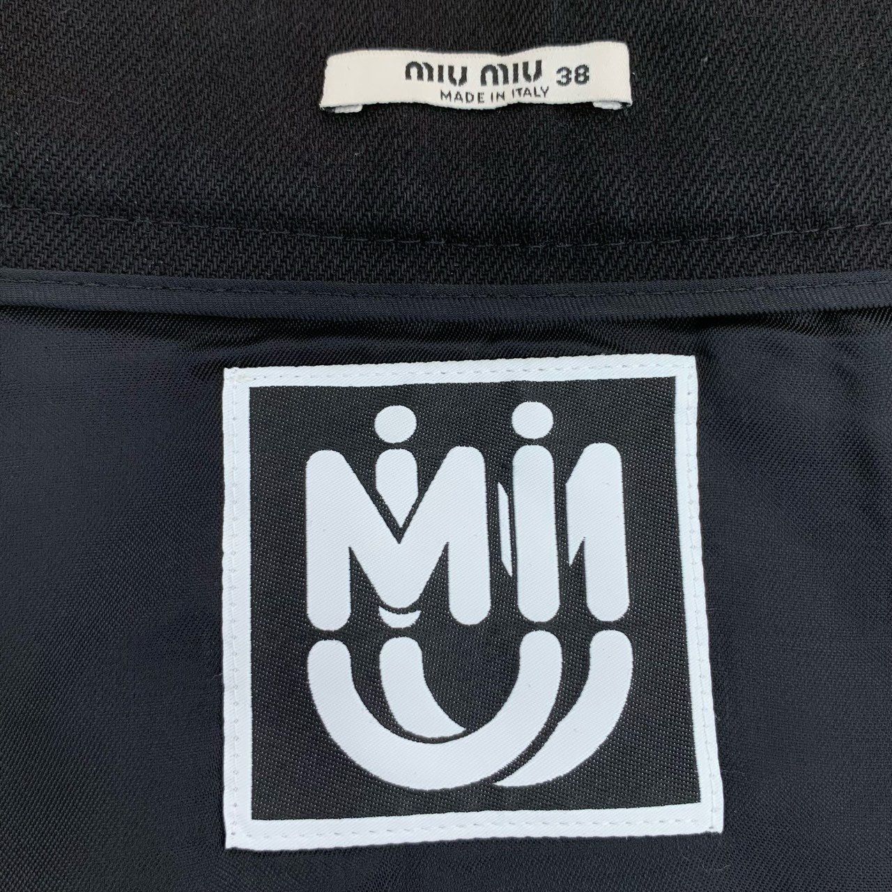 Miu Miu Miu Miu Logo-Print Cotton & Polyester Blend Mini Skirt Size Size 38" / US 16 / IT 52 - 5 Thumbnail