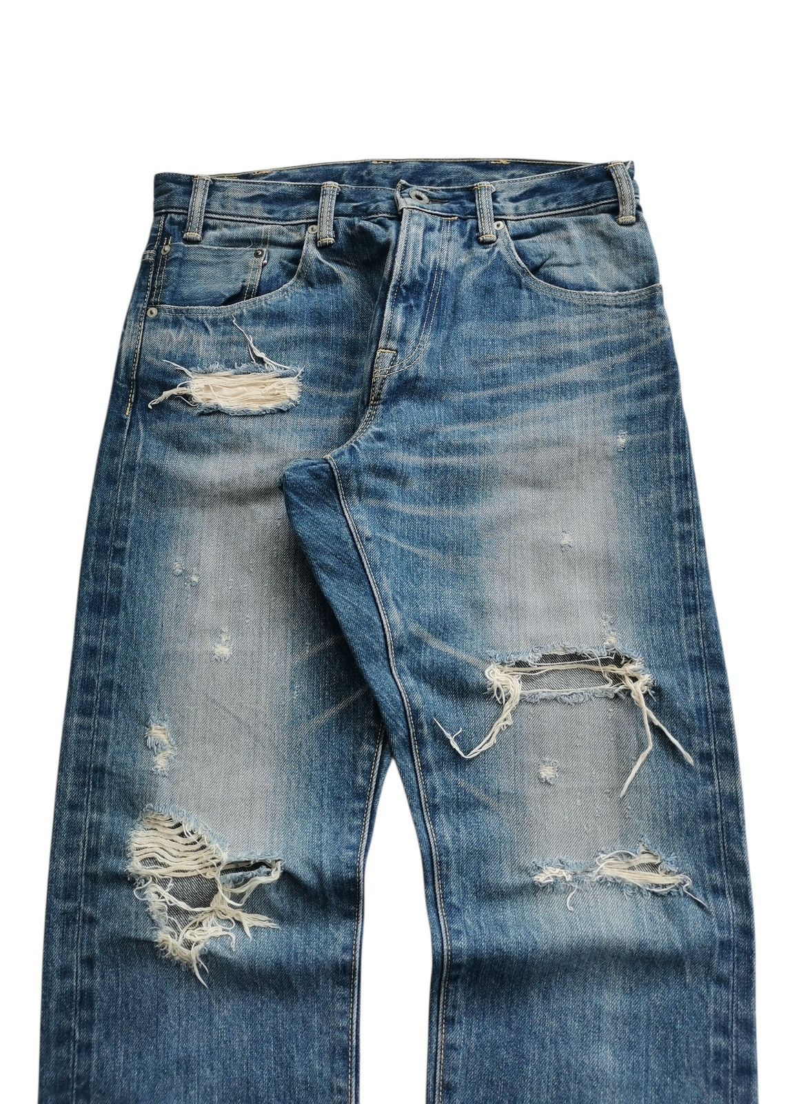 Vintage Dmg Selvedge Cropped Distressed Denim Jeans ♦️A864♦️ Size US 28 / EU 44 - 5 Thumbnail